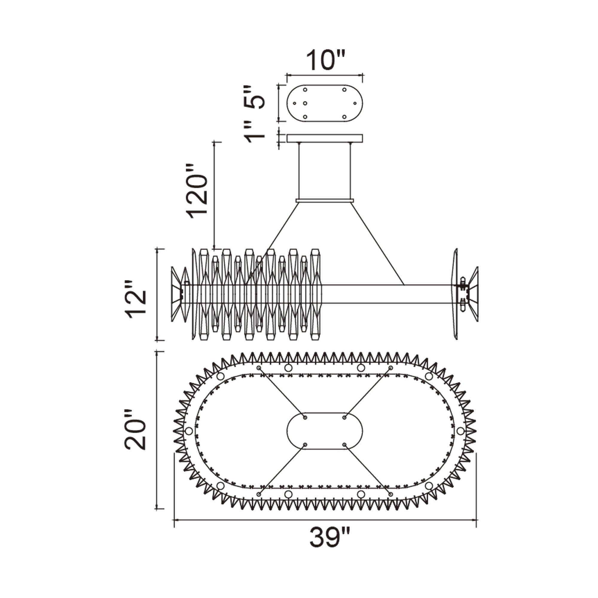 Cityscape 20 Light 39in Satin Gold Chandelier - CWI Lighting