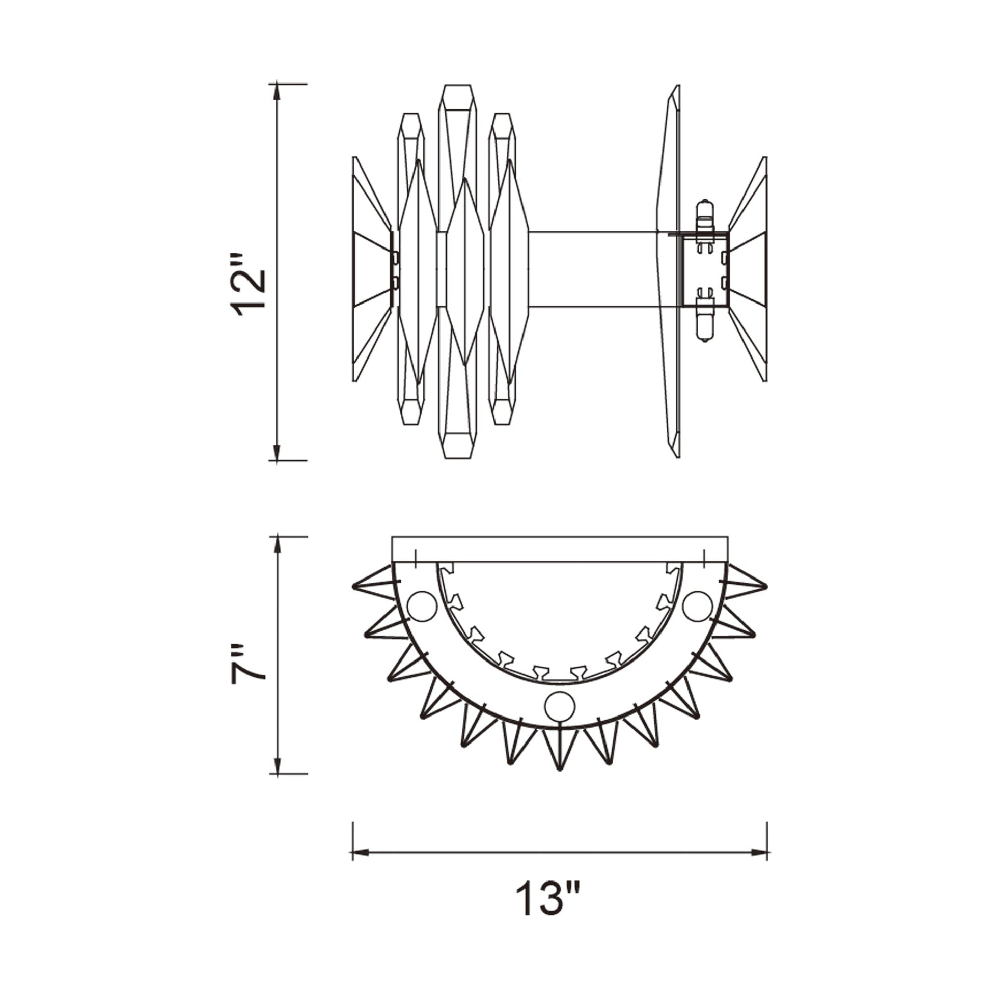 Cityscape 5 Light 13in Satin Gold Wall Sconce - CWI Lighting