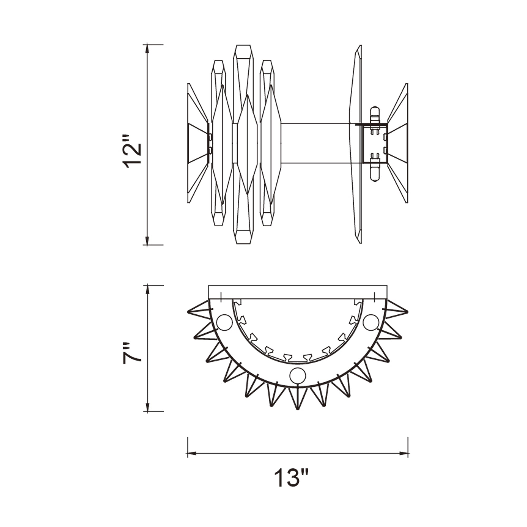 Cityscape 5 Light 13in Satin Gold Wall Sconce - CWI Lighting