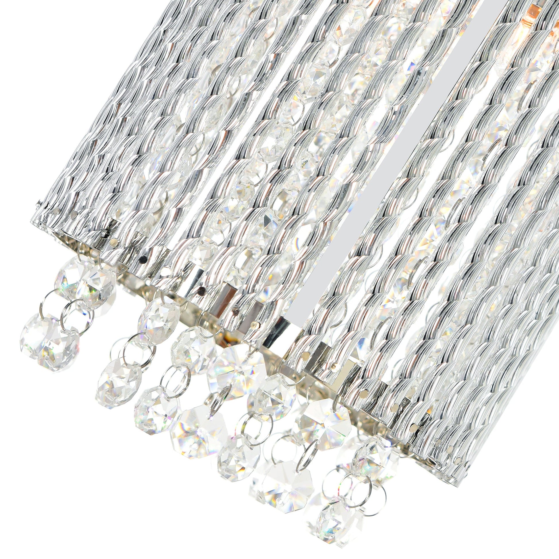 Claire 2 Light Drum Shade Mini Pendant With Chrome Finish - CWI Lighting