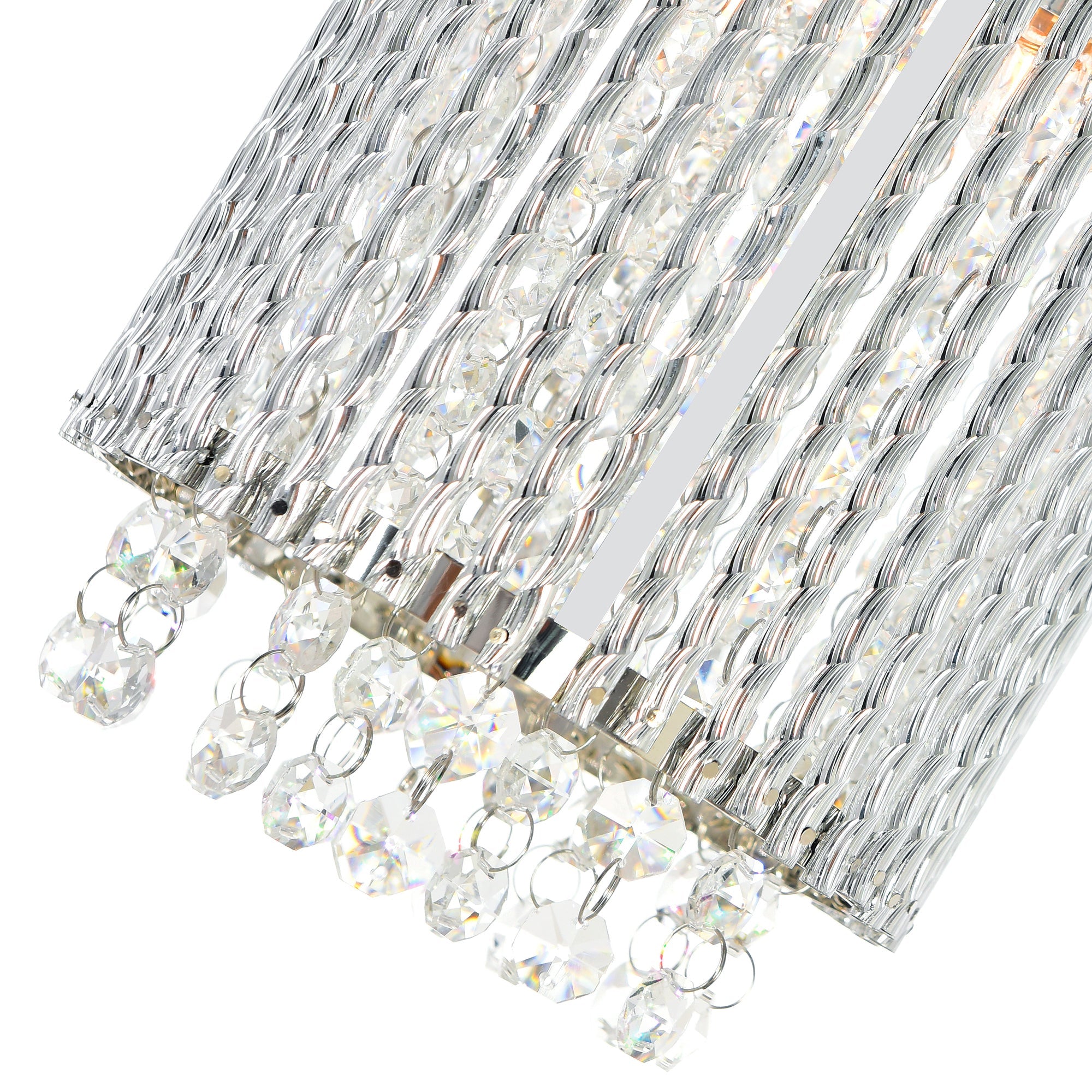 Claire 2 Light Drum Shade Mini Pendant With Chrome Finish - CWI Lighting