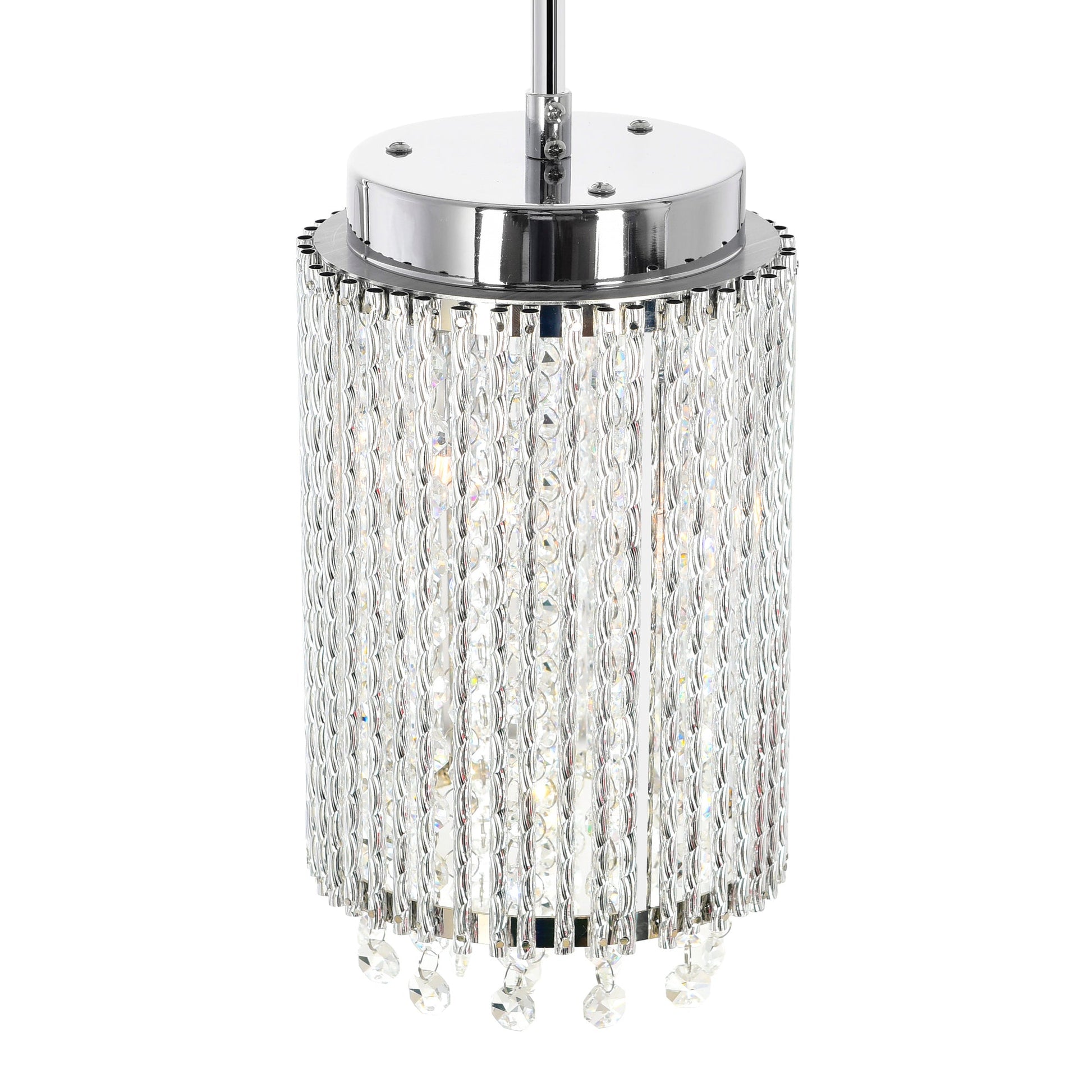 Claire 2 Light Drum Shade Mini Pendant With Chrome Finish - CWI Lighting