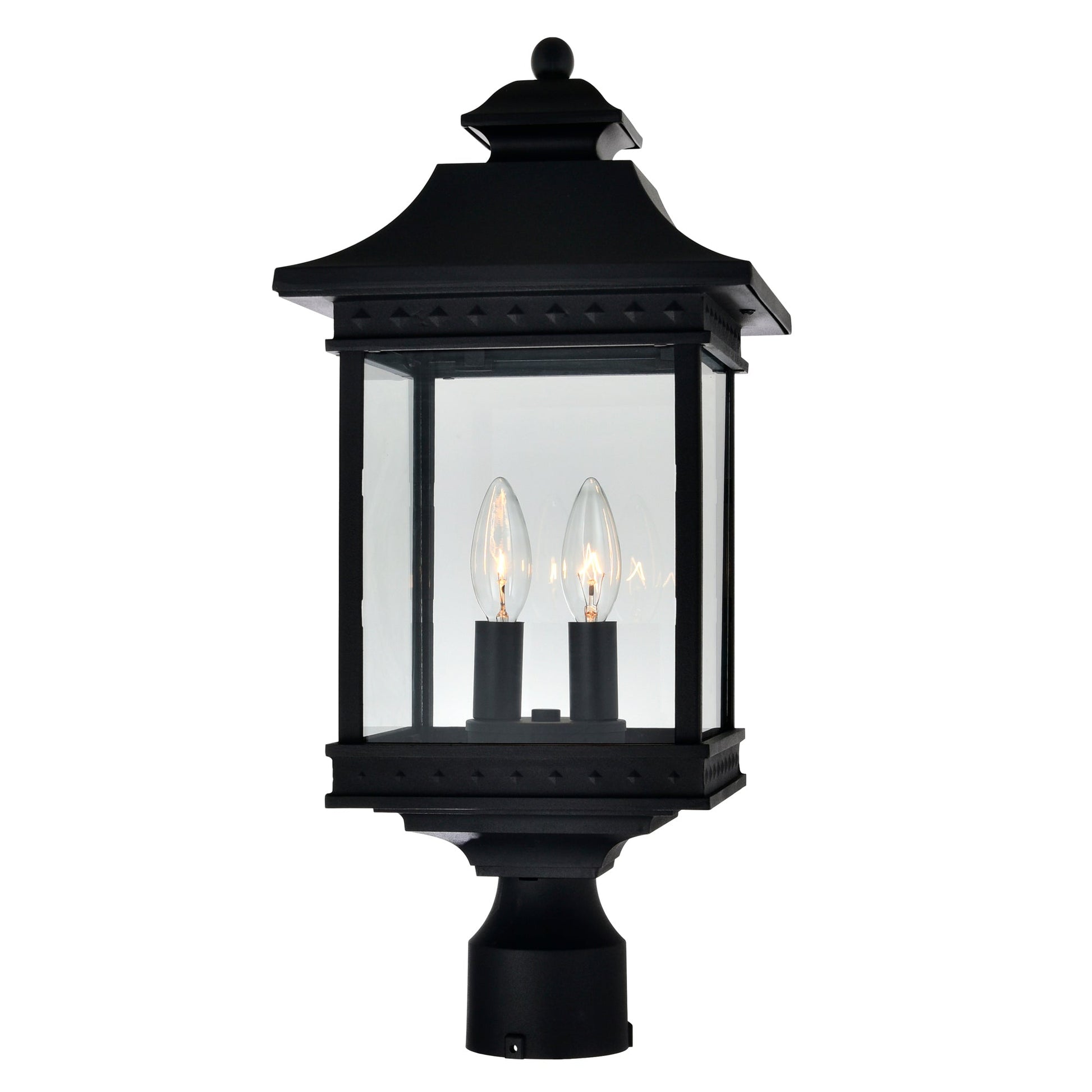 Cleveland 2 Light Black Outdoor Lantern Head - CWI Lighting
