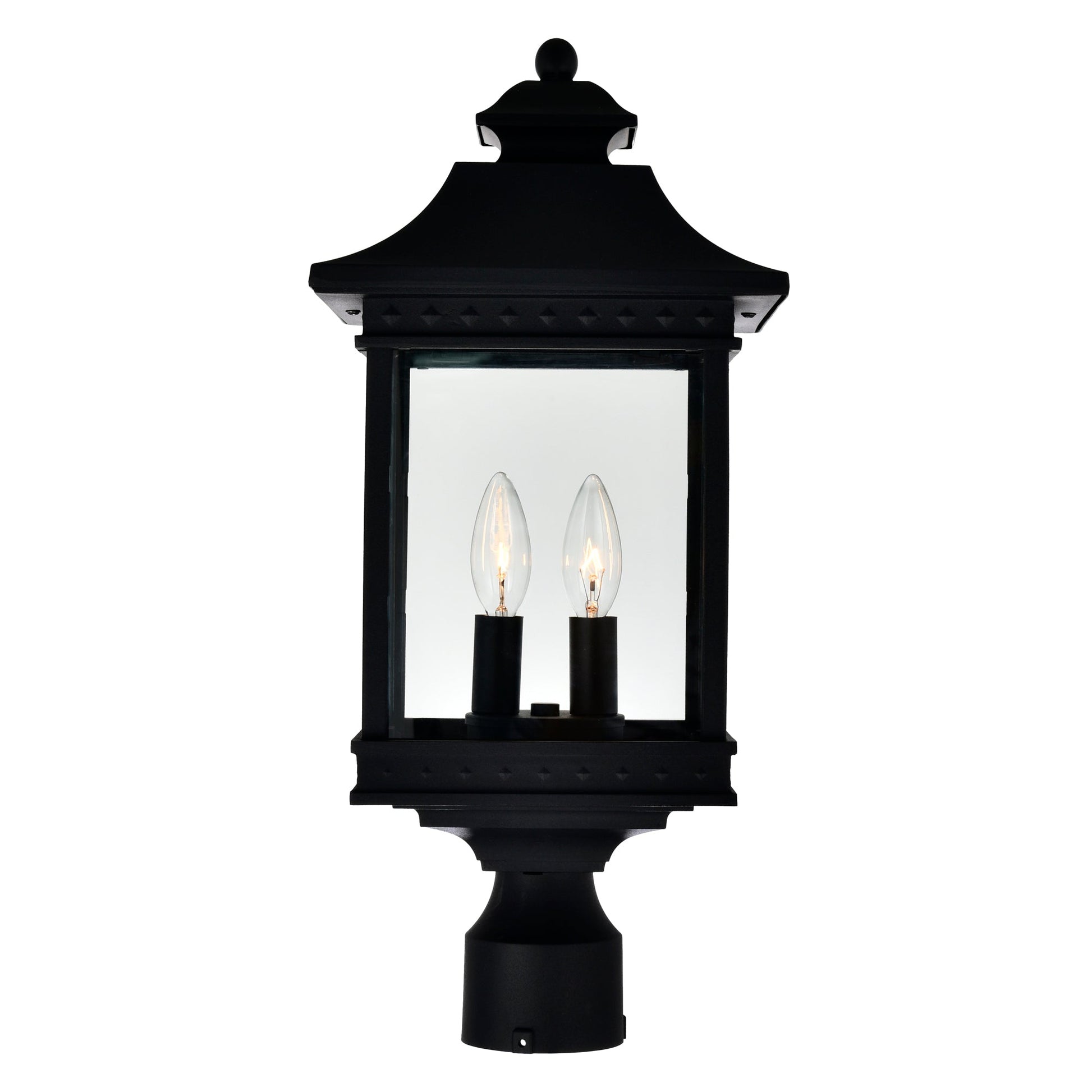 Cleveland 2 Light Black Outdoor Lantern Head - CWI Lighting