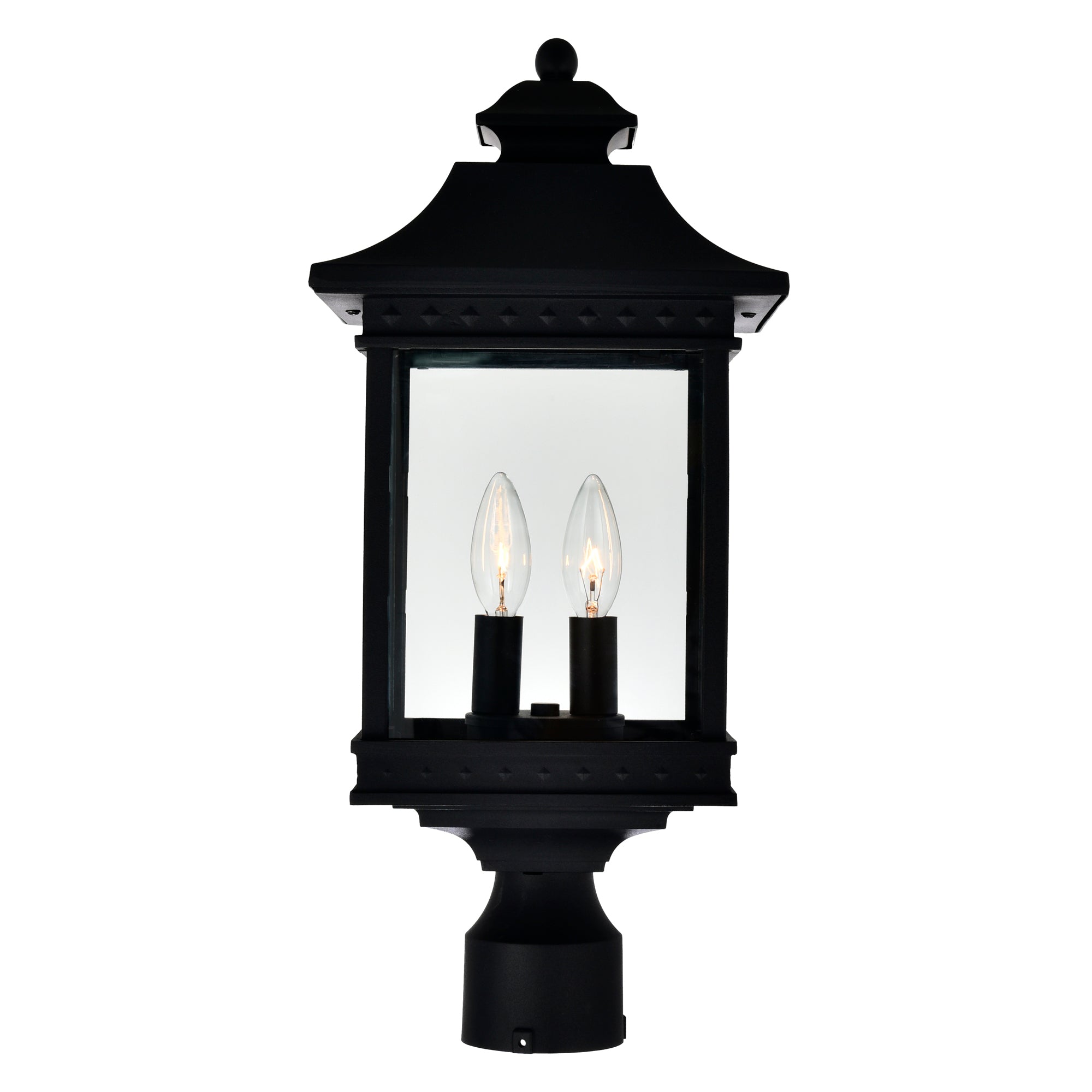 Cleveland 2 Light Black Outdoor Lantern Head - CWI Lighting