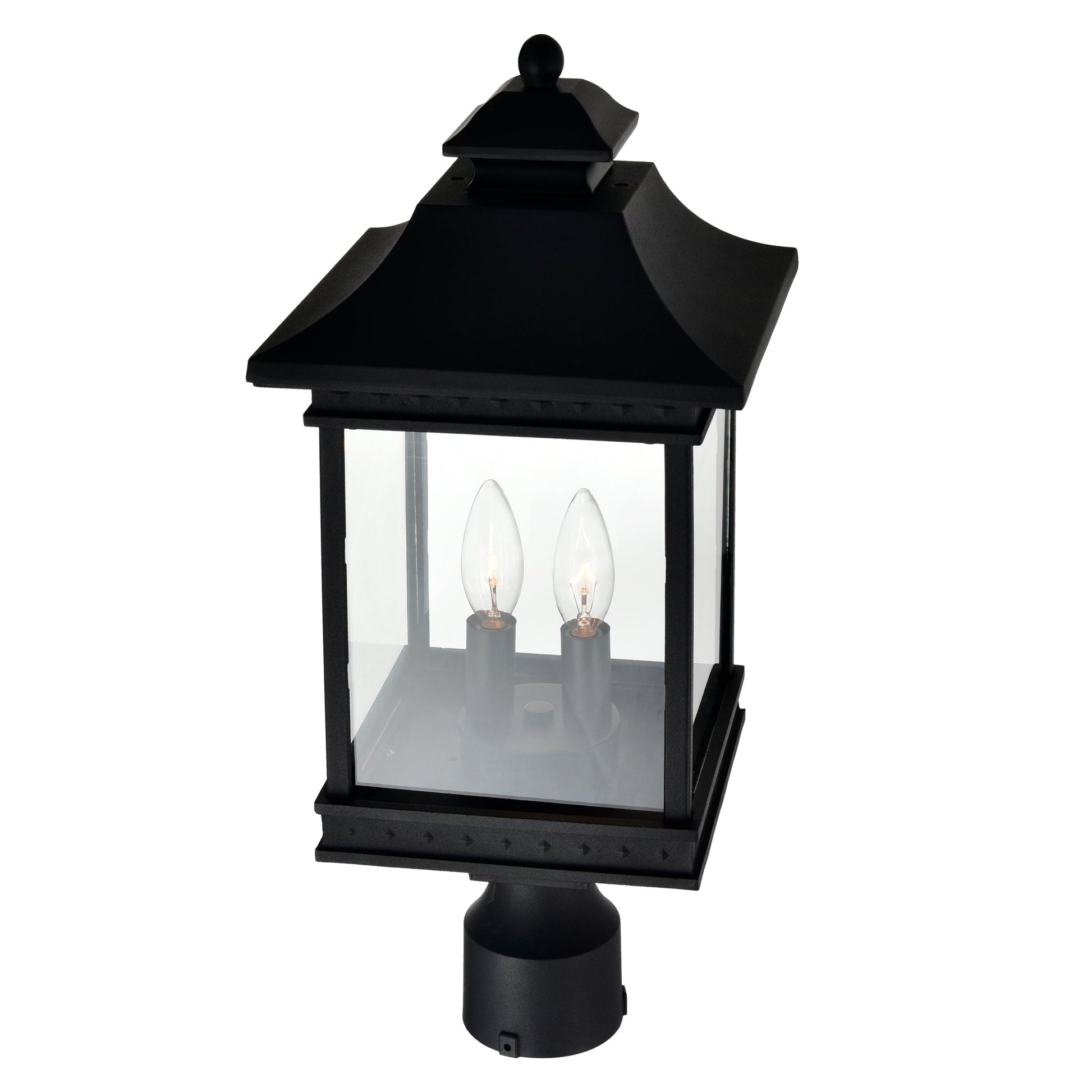 Cleveland 2 Light Black Outdoor Lantern Head - CWI Lighting