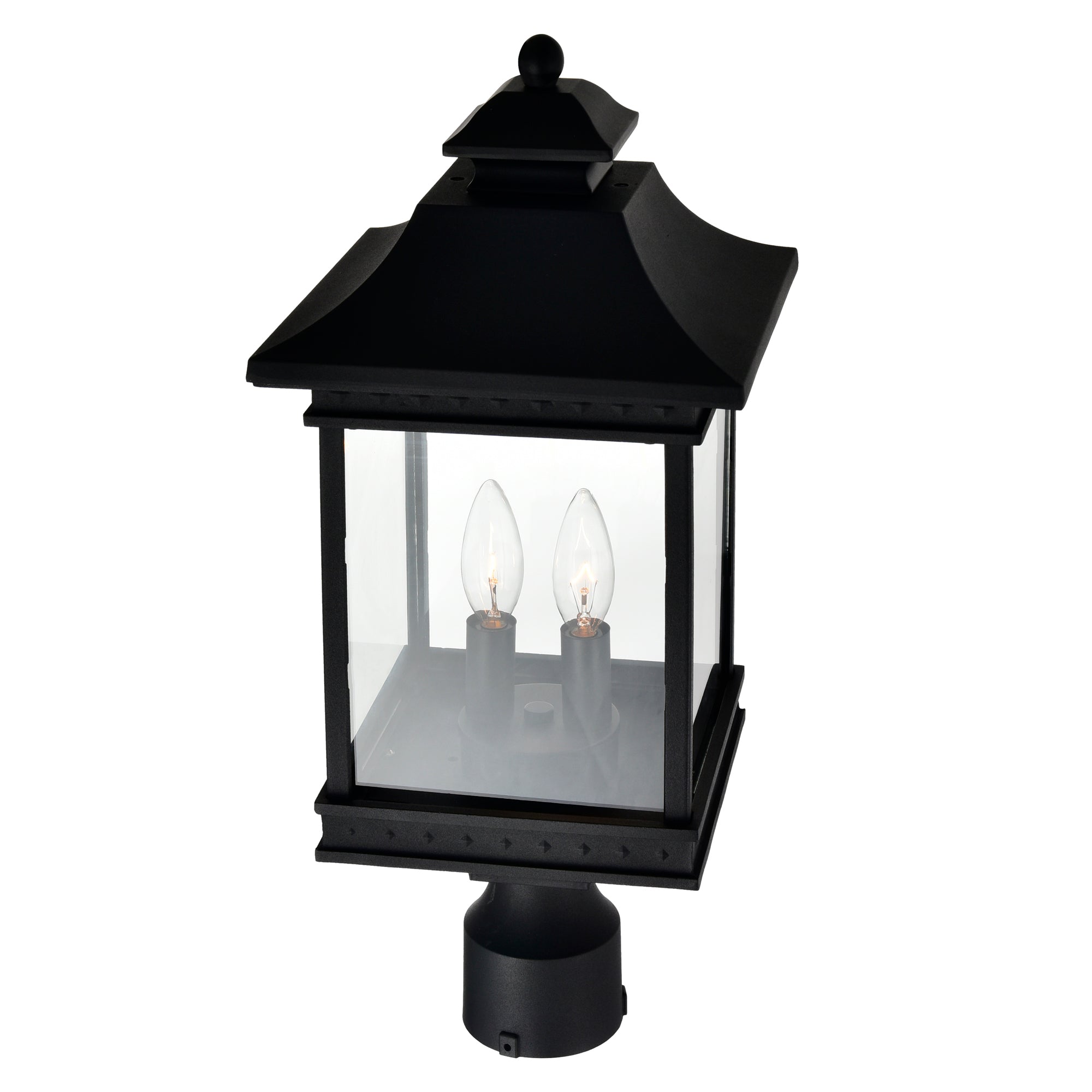 Cleveland 2 Light Black Outdoor Lantern Head - CWI Lighting