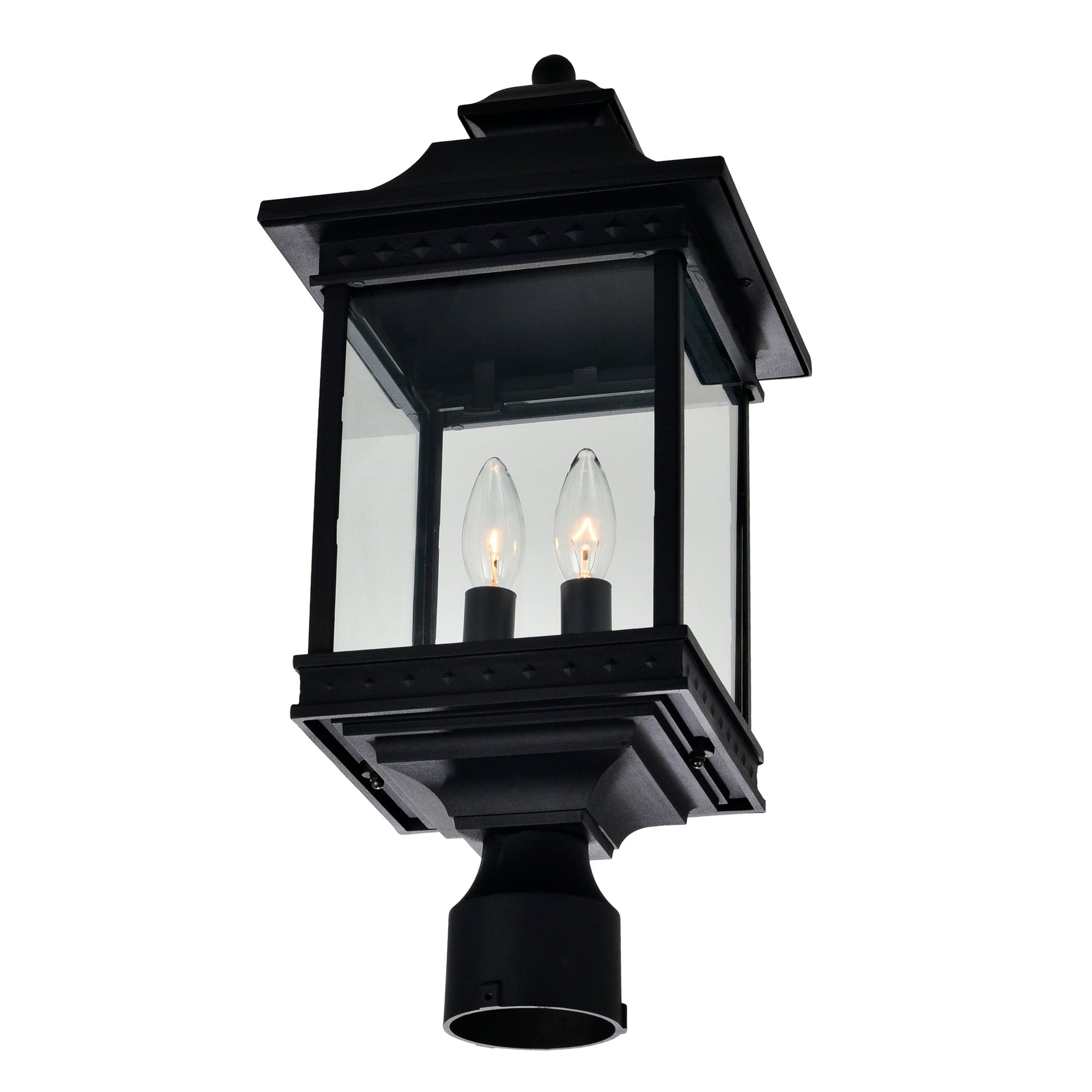 Cleveland 2 Light Black Outdoor Lantern Head - CWI Lighting