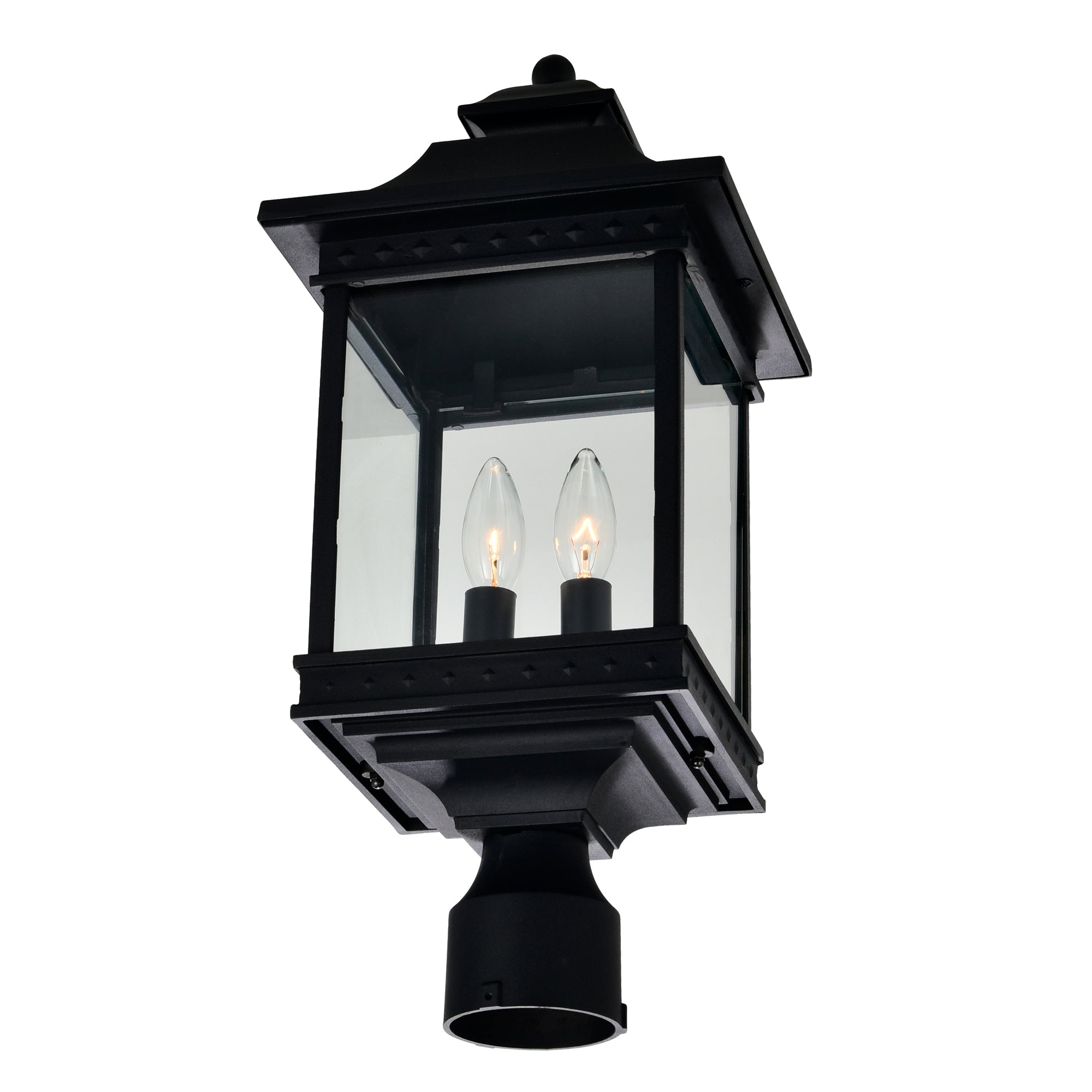 Cleveland 2 Light Black Outdoor Lantern Head - CWI Lighting