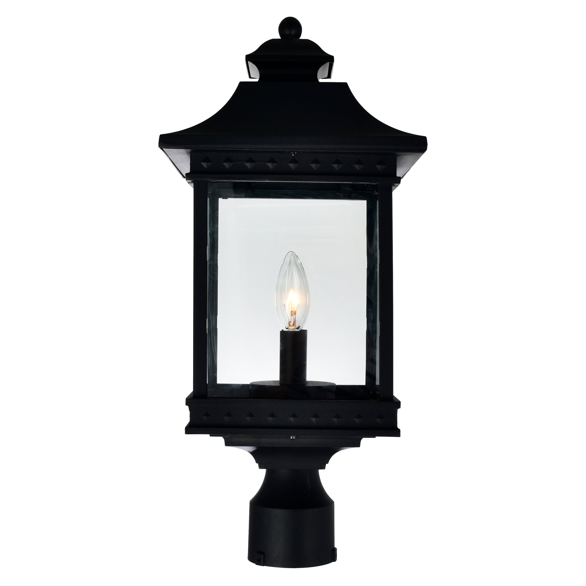 Cleveland 2 Light Black Outdoor Lantern Head - CWI Lighting