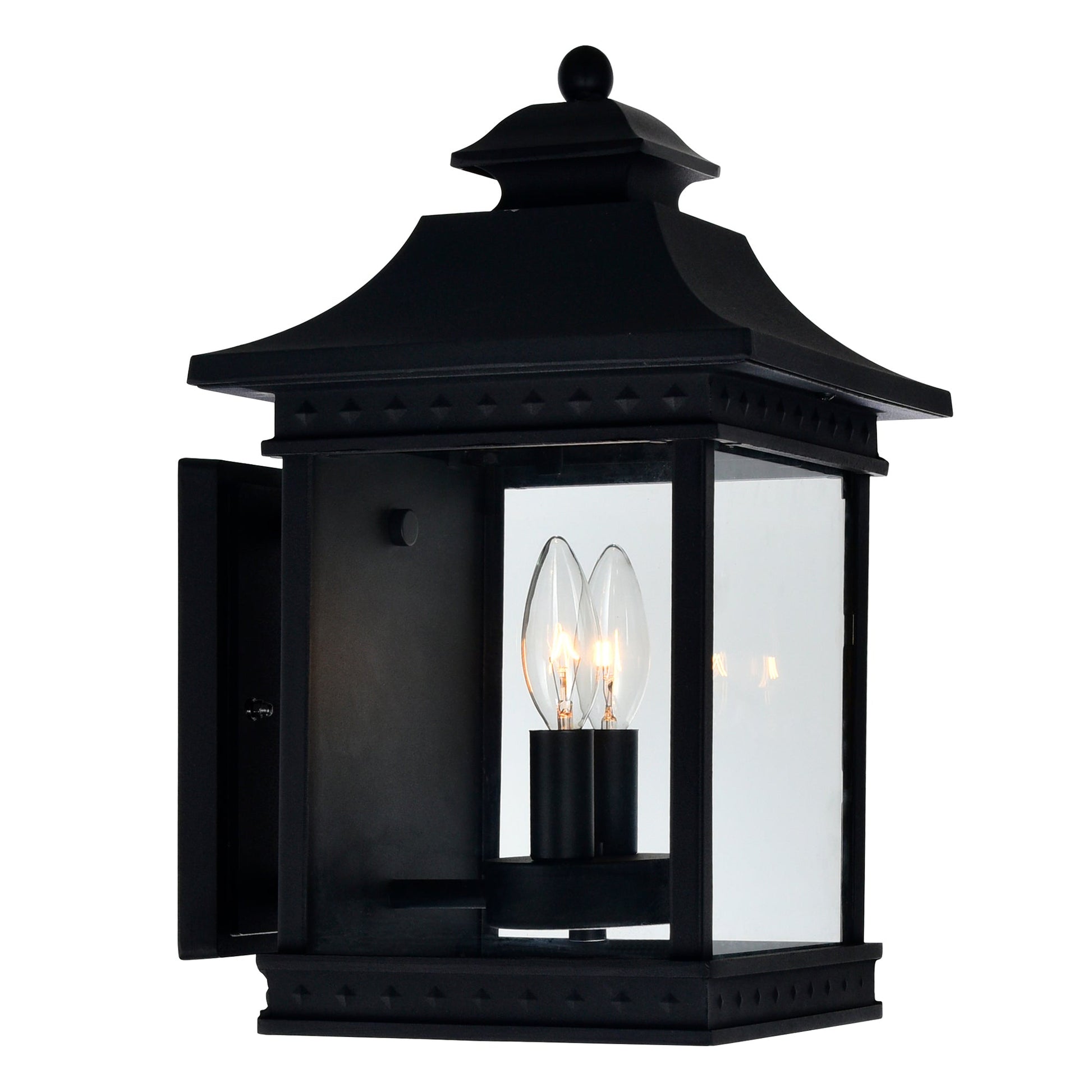Cleveland 2 Light Black Outdoor Wall Light - CWI Lighting