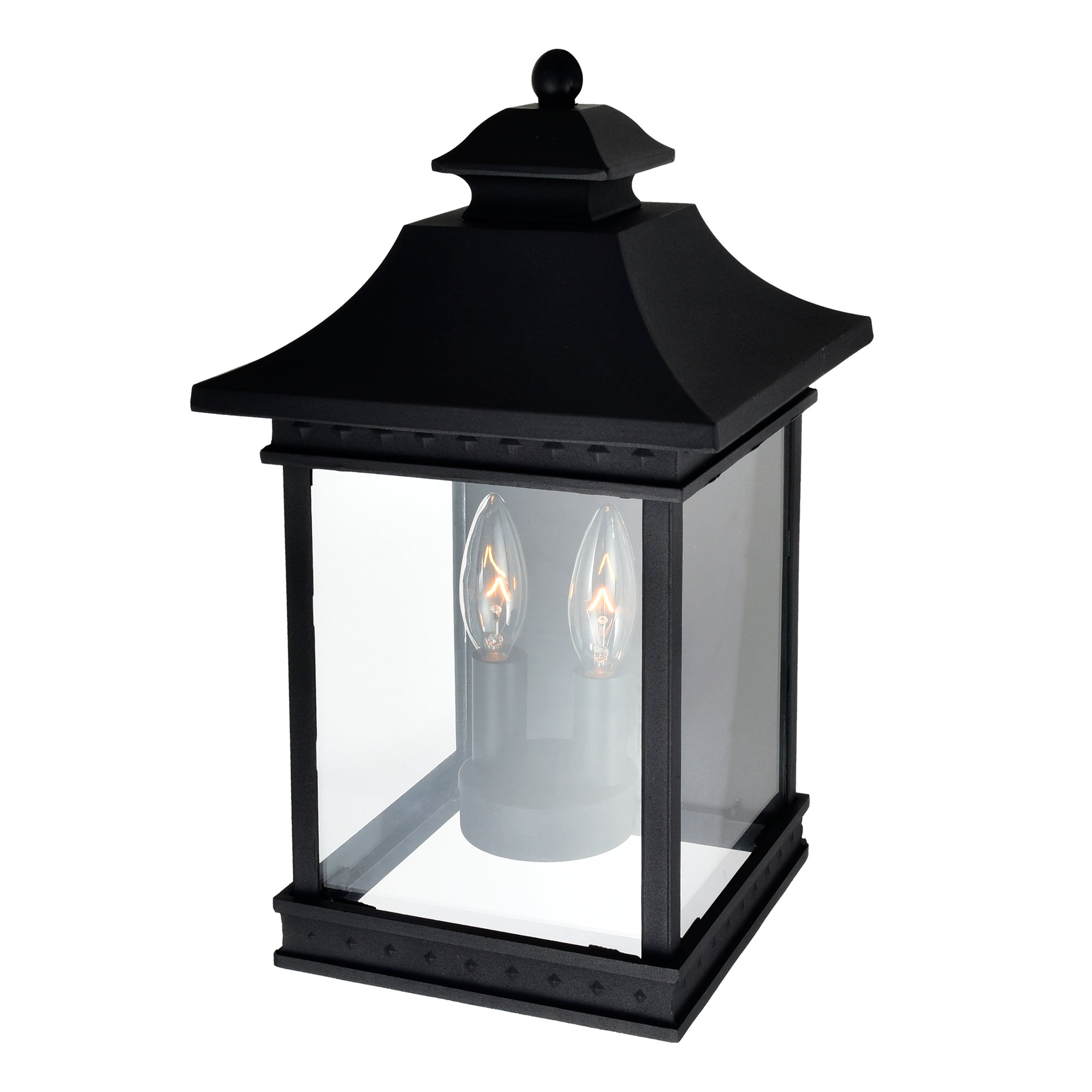 Cleveland 2 Light Black Outdoor Wall Light - CWI Lighting