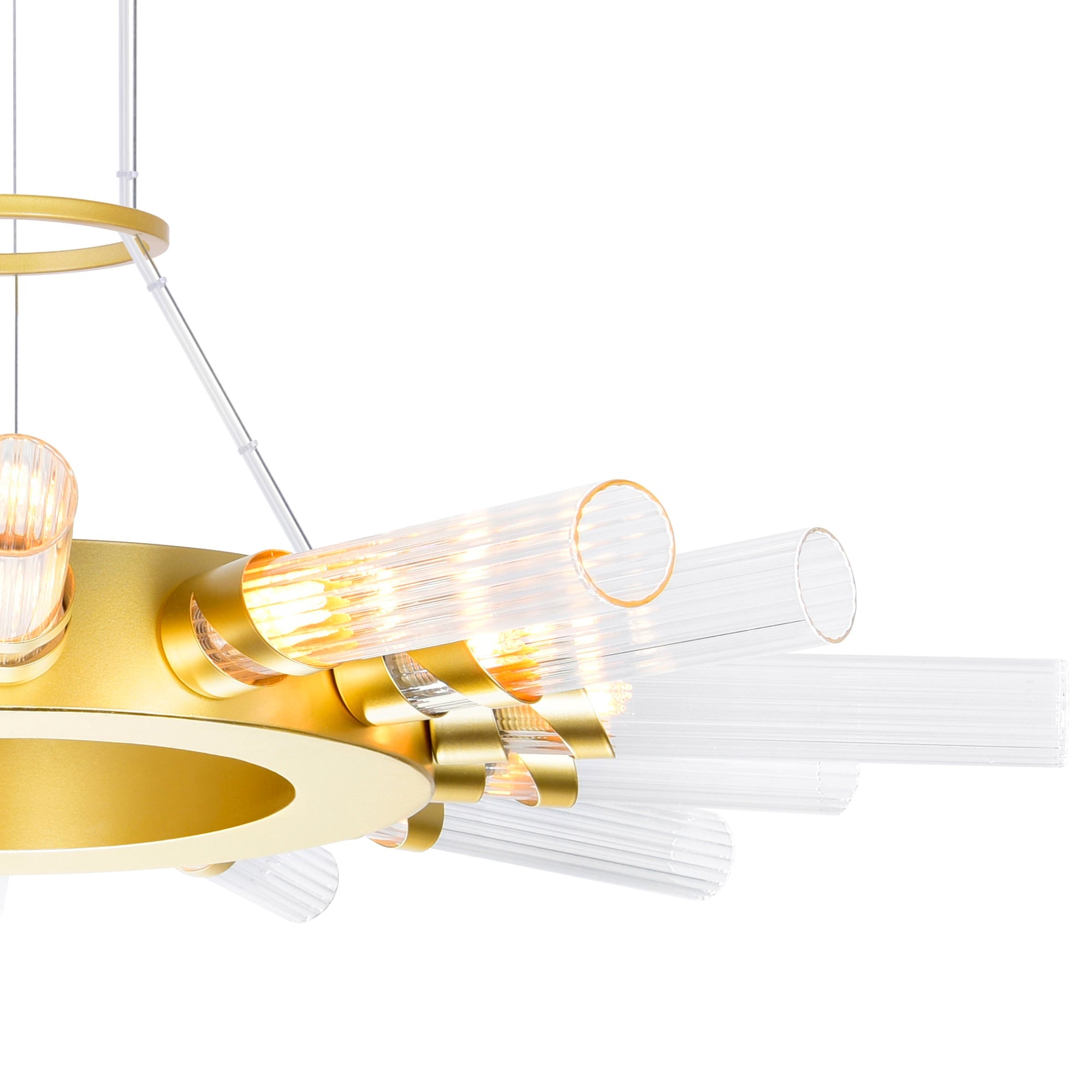 Collar 14 Light Chandelier With Satin Gold Finish - CWI Lighting