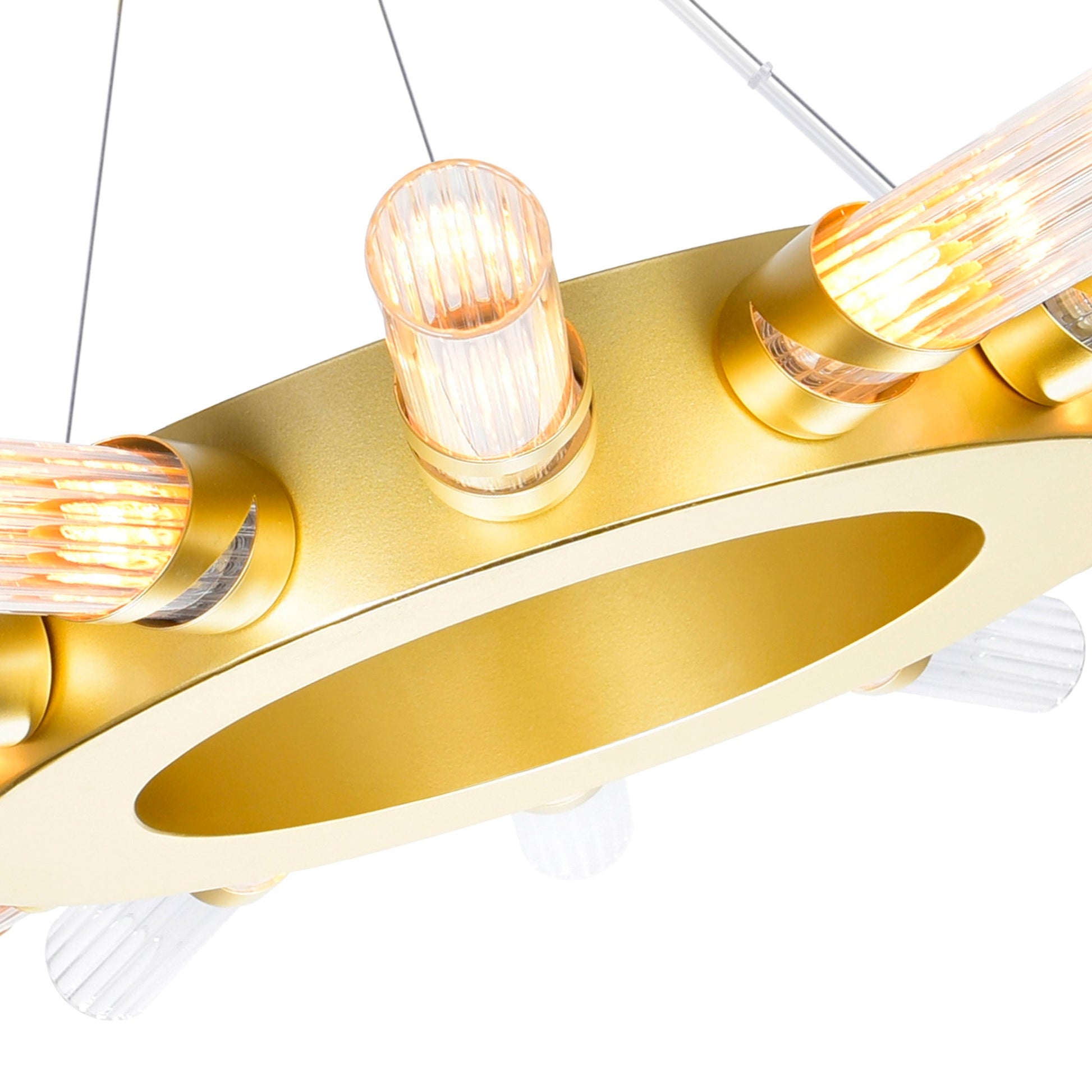 Collar 14 Light Chandelier With Satin Gold Finish - CWI Lighting