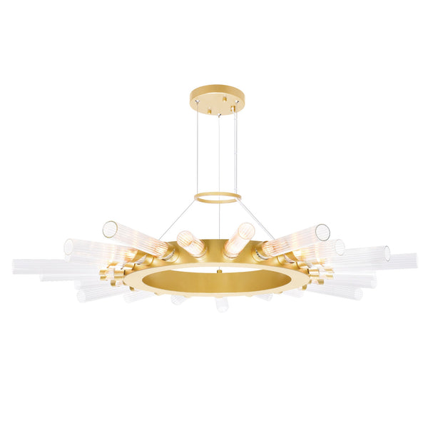 Collar 21 Light Chandelier With Satin Gold Finish - CWI Lighting
