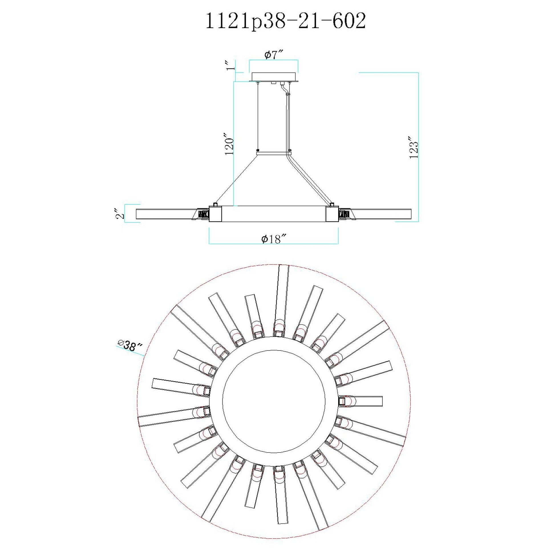 Collar 21 Light Chandelier With Satin Gold Finish - CWI Lighting
