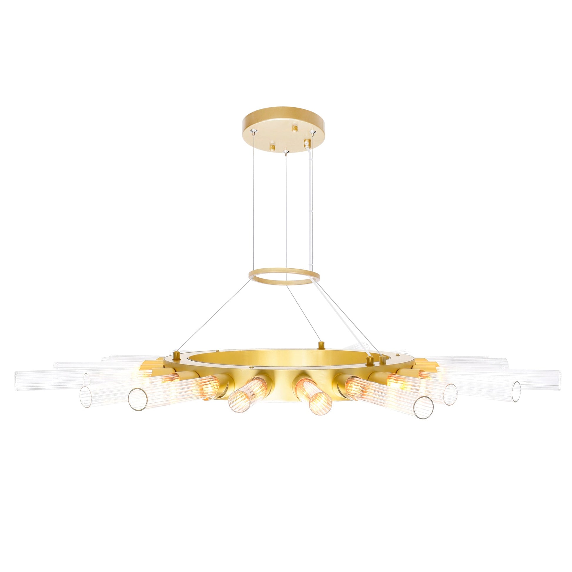 Collar 21 Light Chandelier With Satin Gold Finish - CWI Lighting