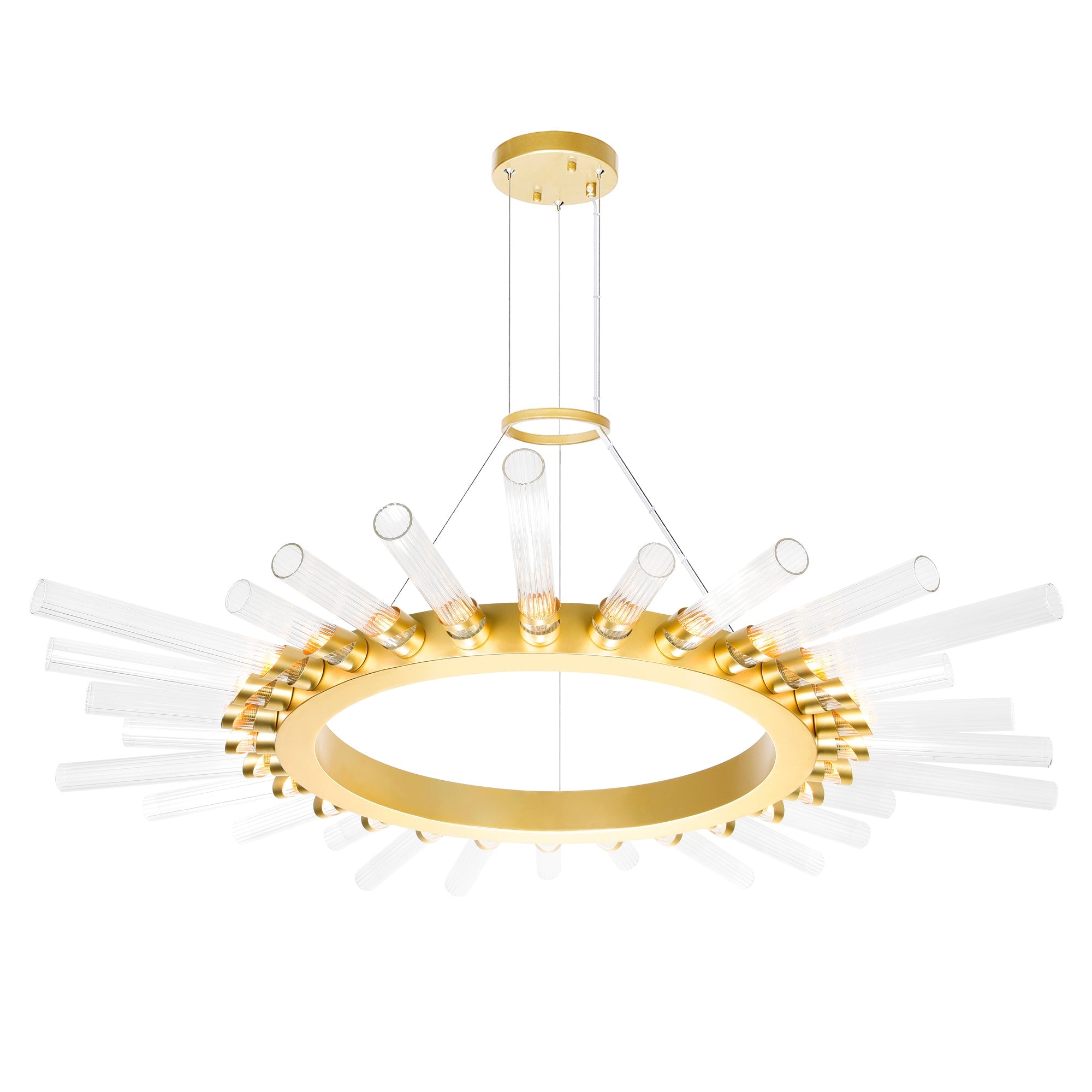 Collar 28 Light Chandelier With Satin Gold Finish - CWI Lighting