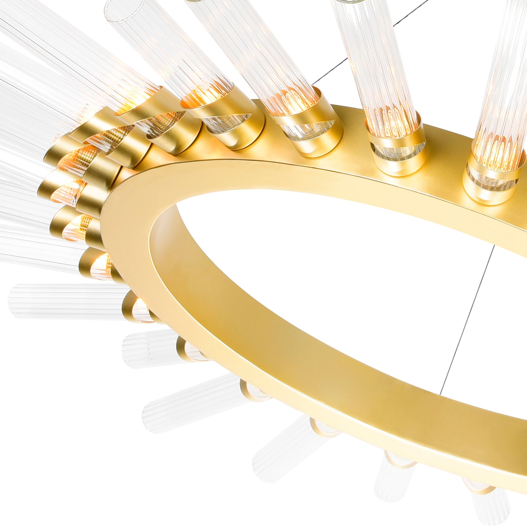 Collar 28 Light Chandelier With Satin Gold Finish - CWI Lighting