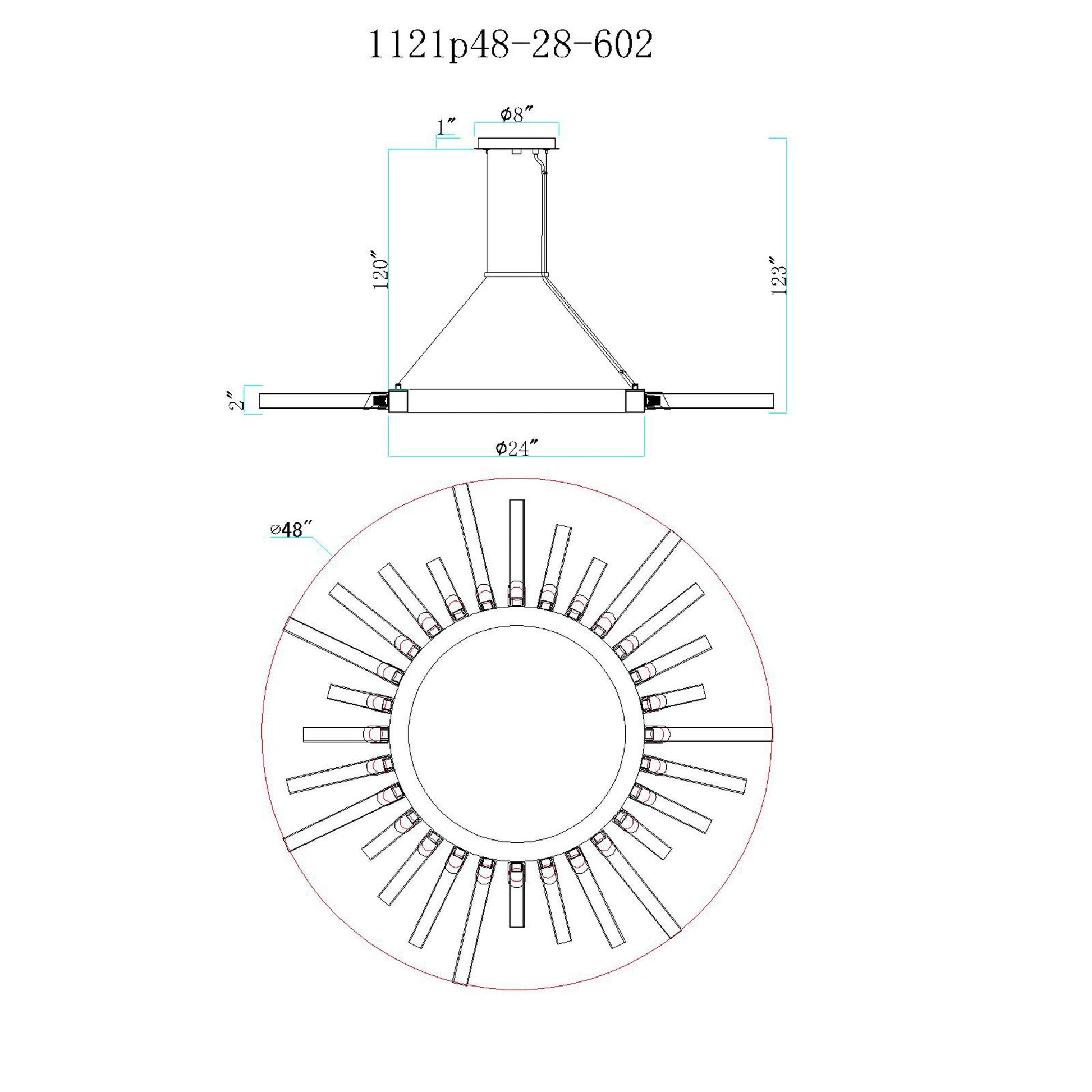 Collar 28 Light Chandelier With Satin Gold Finish - CWI Lighting