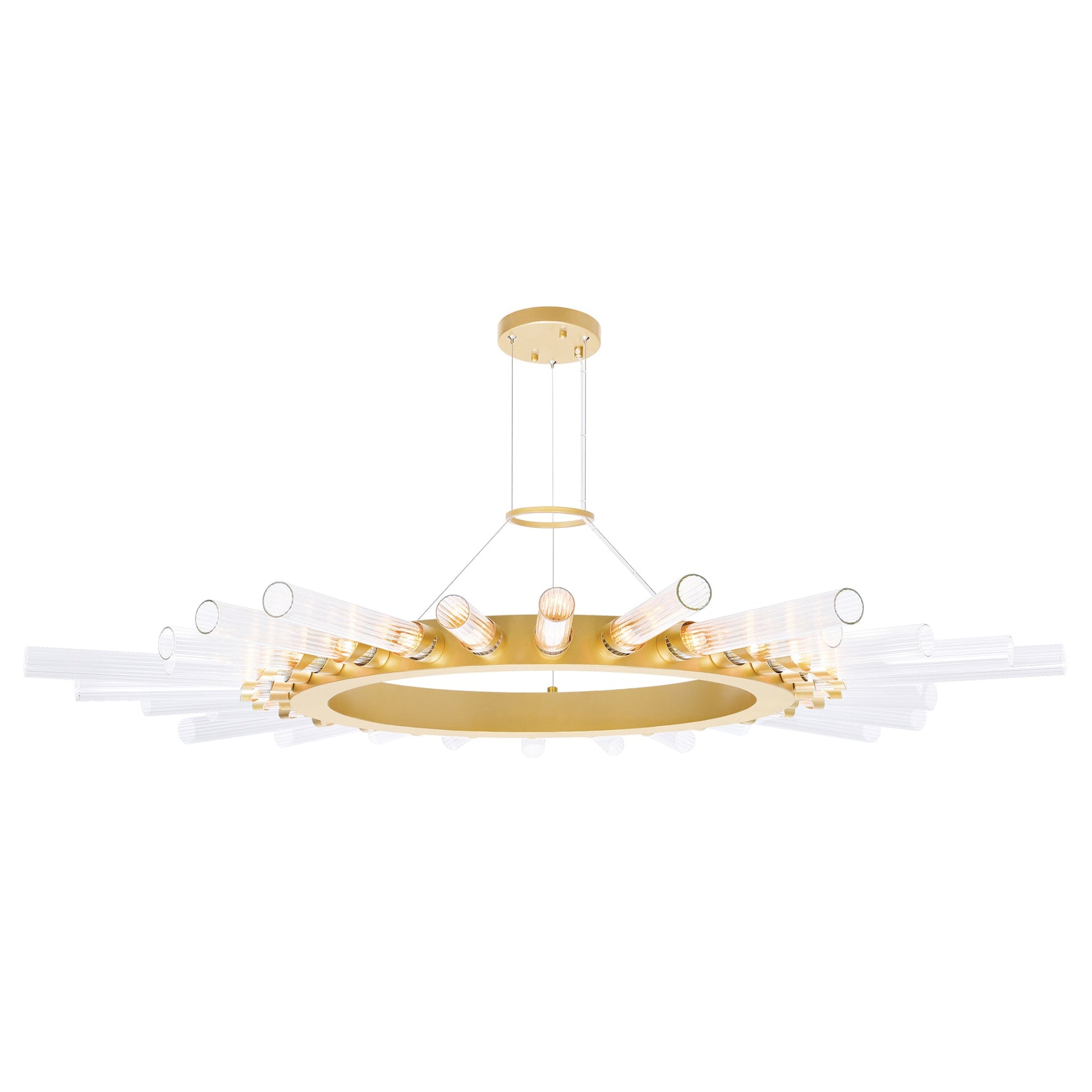 Collar 28 Light Chandelier With Satin Gold Finish - CWI Lighting