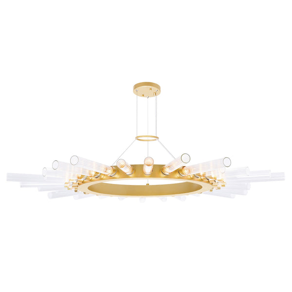 Collar 28 Light Chandelier With Satin Gold Finish - CWI Lighting