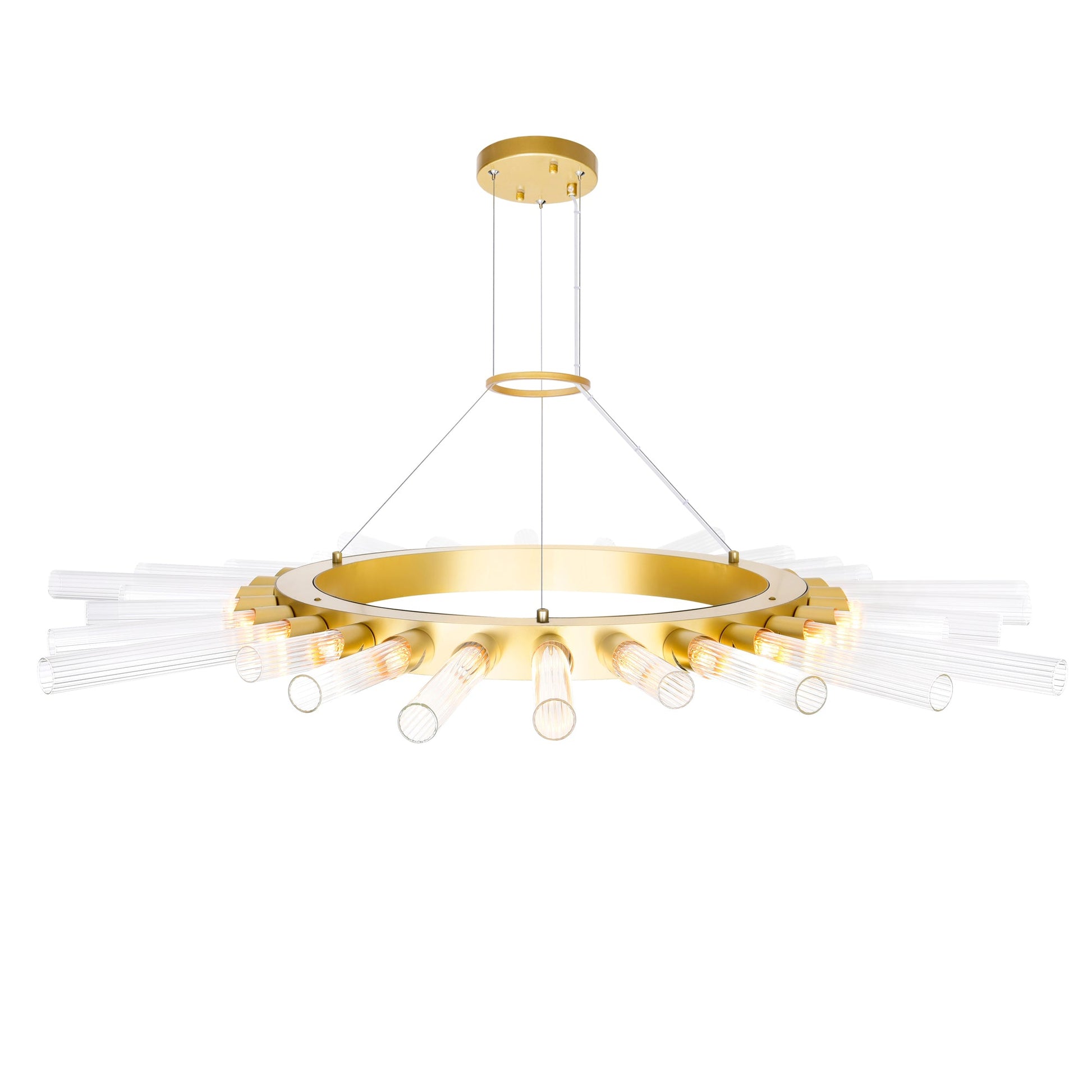 Collar 28 Light Chandelier With Satin Gold Finish - CWI Lighting