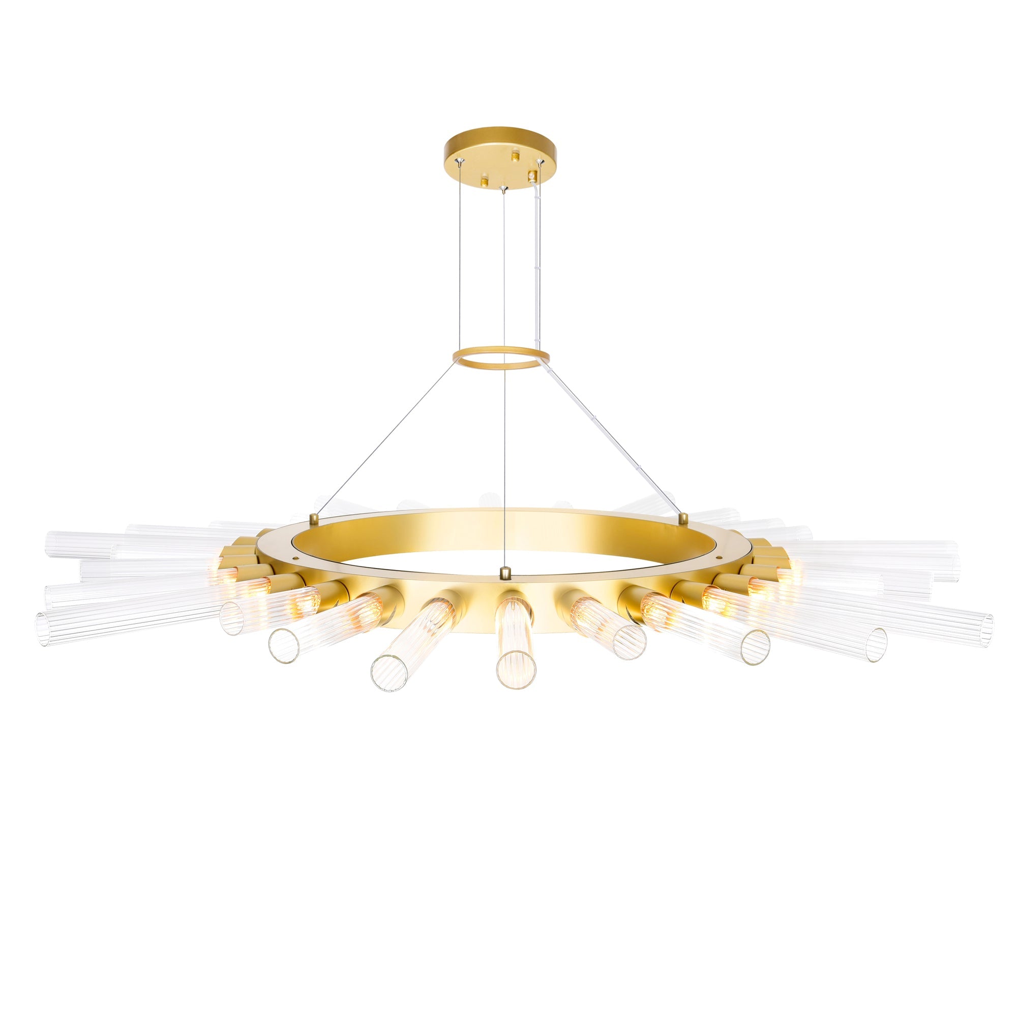 Collar 28 Light Chandelier With Satin Gold Finish - CWI Lighting