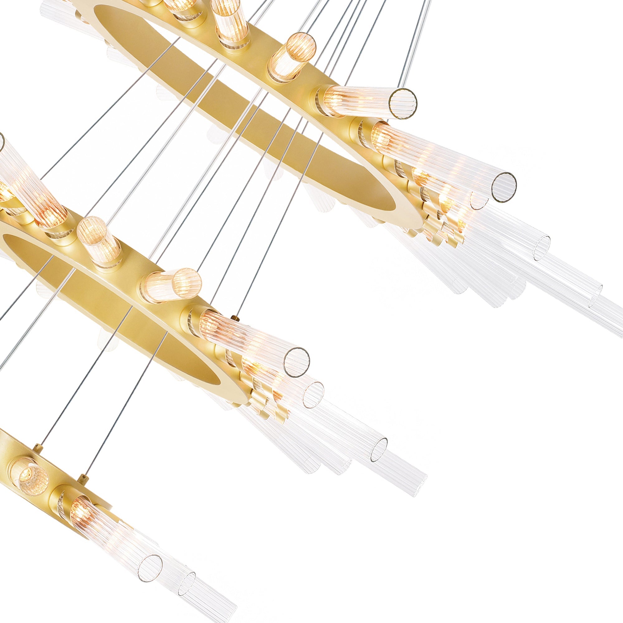 Collar 63 Light Chandelier With Satin Gold Finish - CWI Lighting