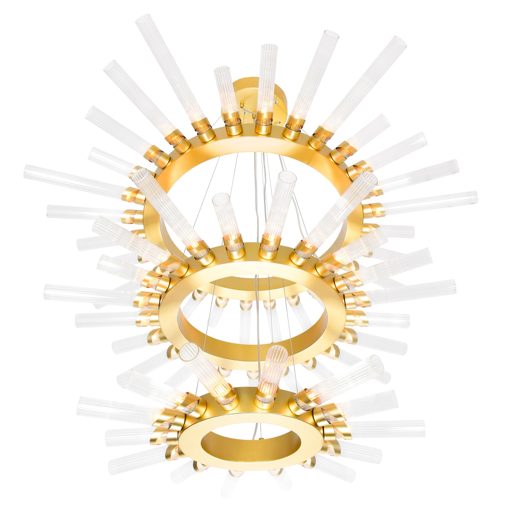 Collar 63 Light Chandelier With Satin Gold Finish - CWI Lighting