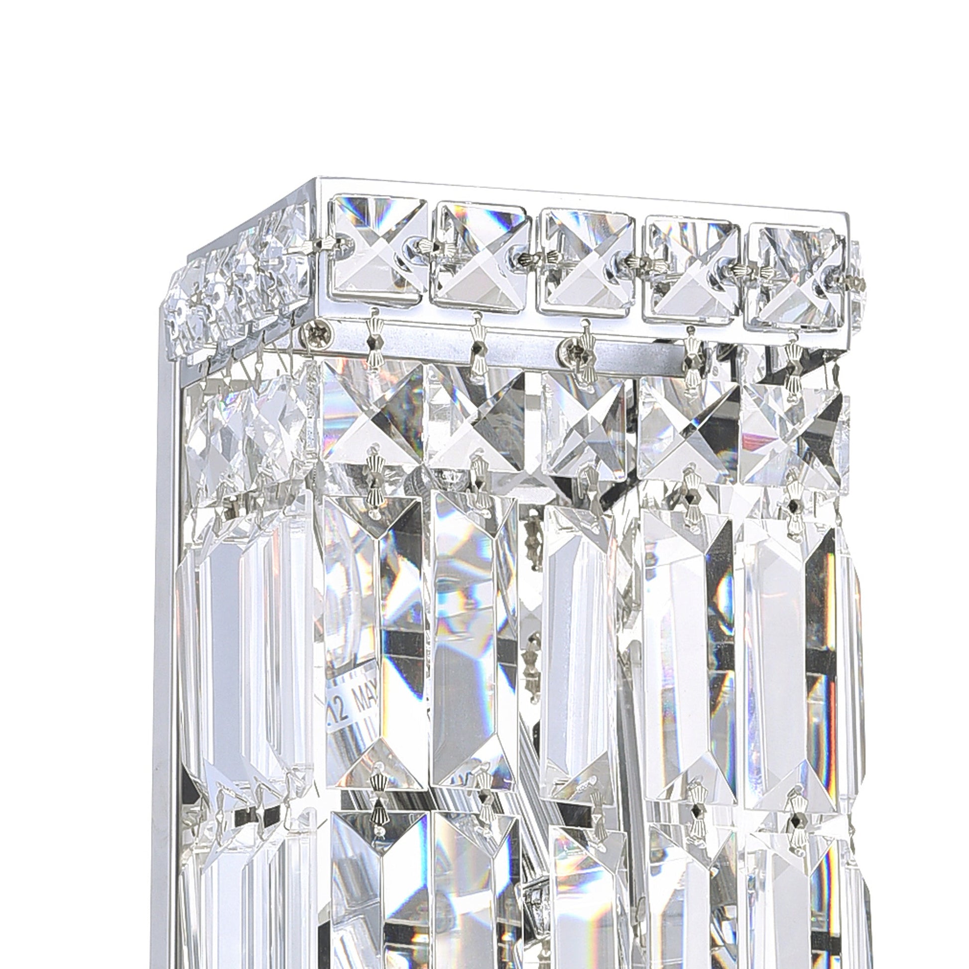 Colosseum 2 Light 5in Chrome Bathroom Sconce with Crystals - CWI Lighting