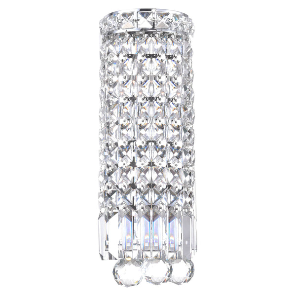 Colosseum 2 Light 5in Chrome Bathroom Sconce with Crystals - CWI Lighting