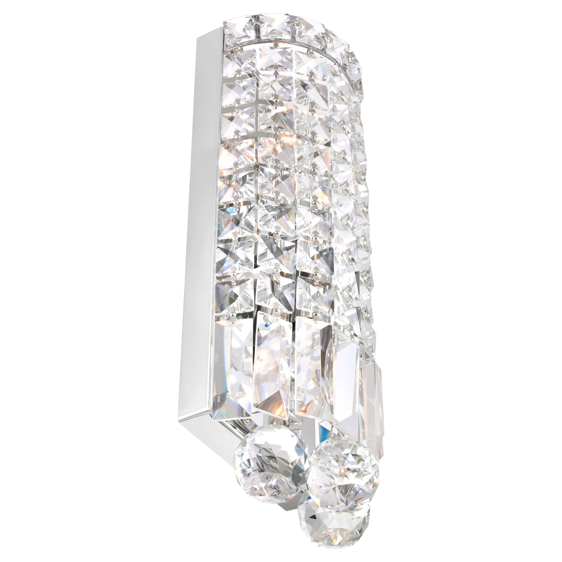 Colosseum 2 Light 5in Chrome Bathroom Sconce with Crystals - CWI Lighting
