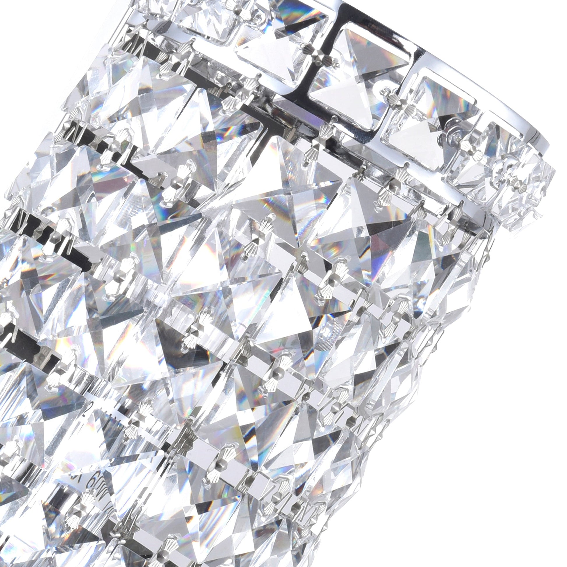 Colosseum 2 Light 5in Chrome Bathroom Sconce with Crystals - CWI Lighting