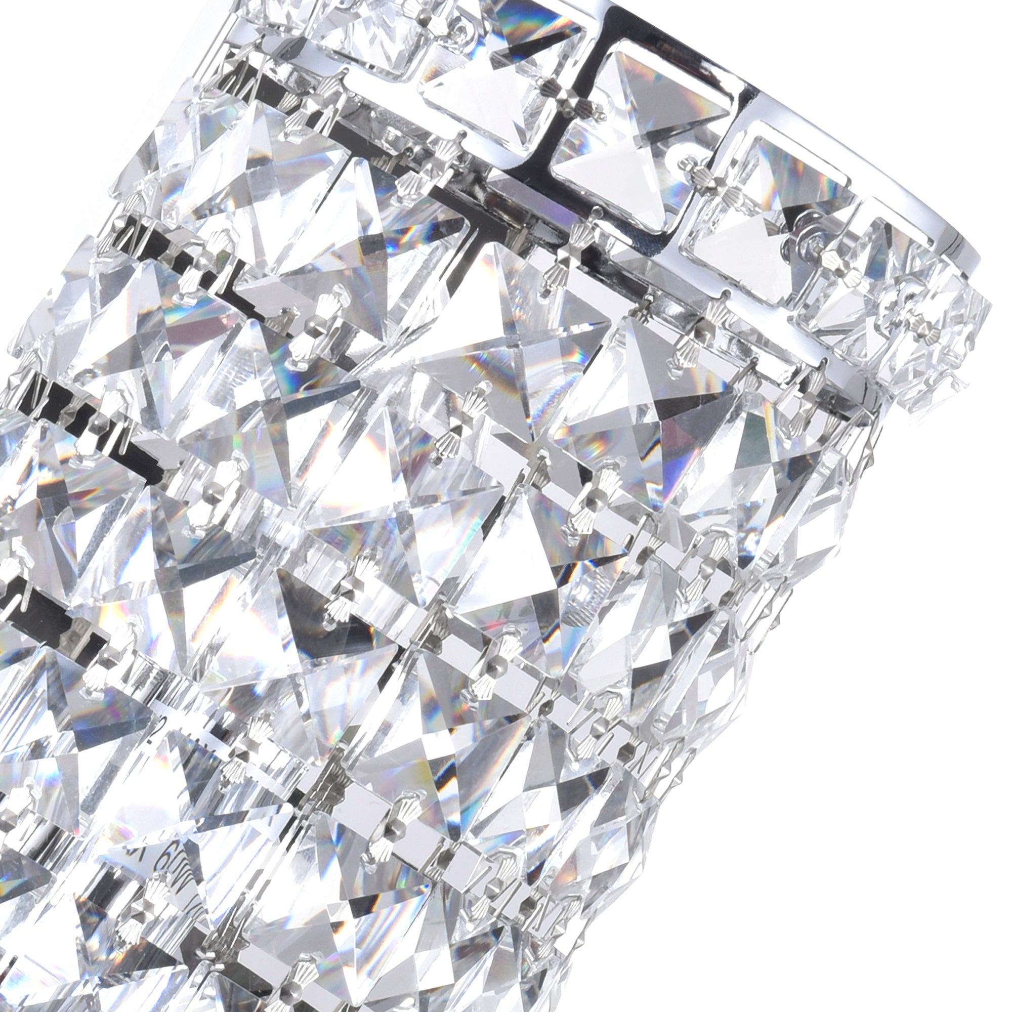 Colosseum 2 Light 5in Chrome Bathroom Sconce with Crystals - CWI Lighting