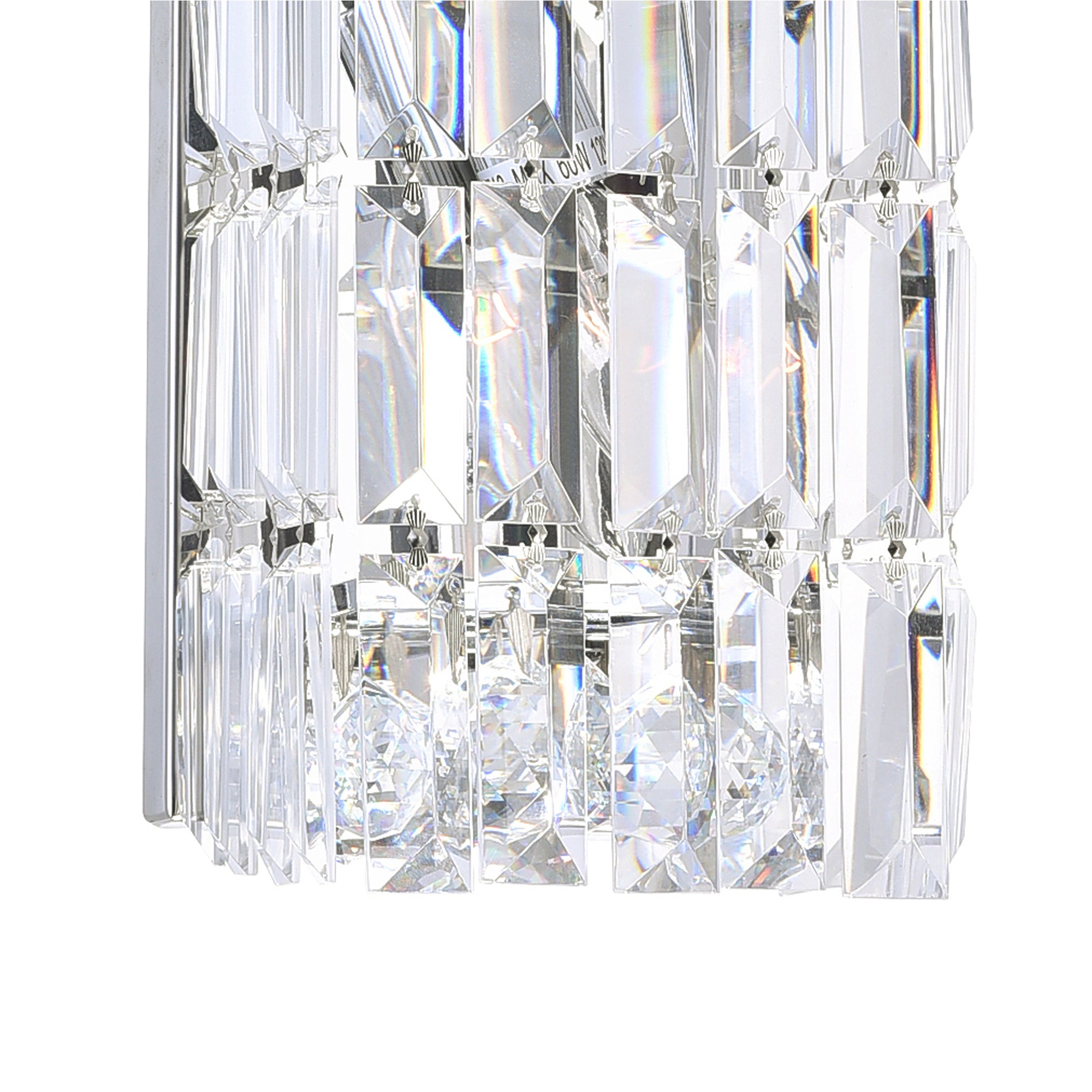 Colosseum 2 Light 5in Chrome Bathroom Sconce with Crystals - CWI Lighting