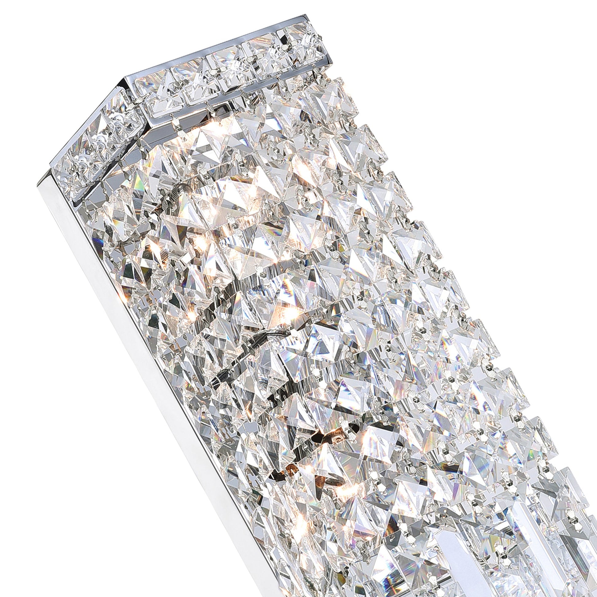 Colosseum 2 Light 5in Chrome Wall Sconce with Crystals - CWI Lighting