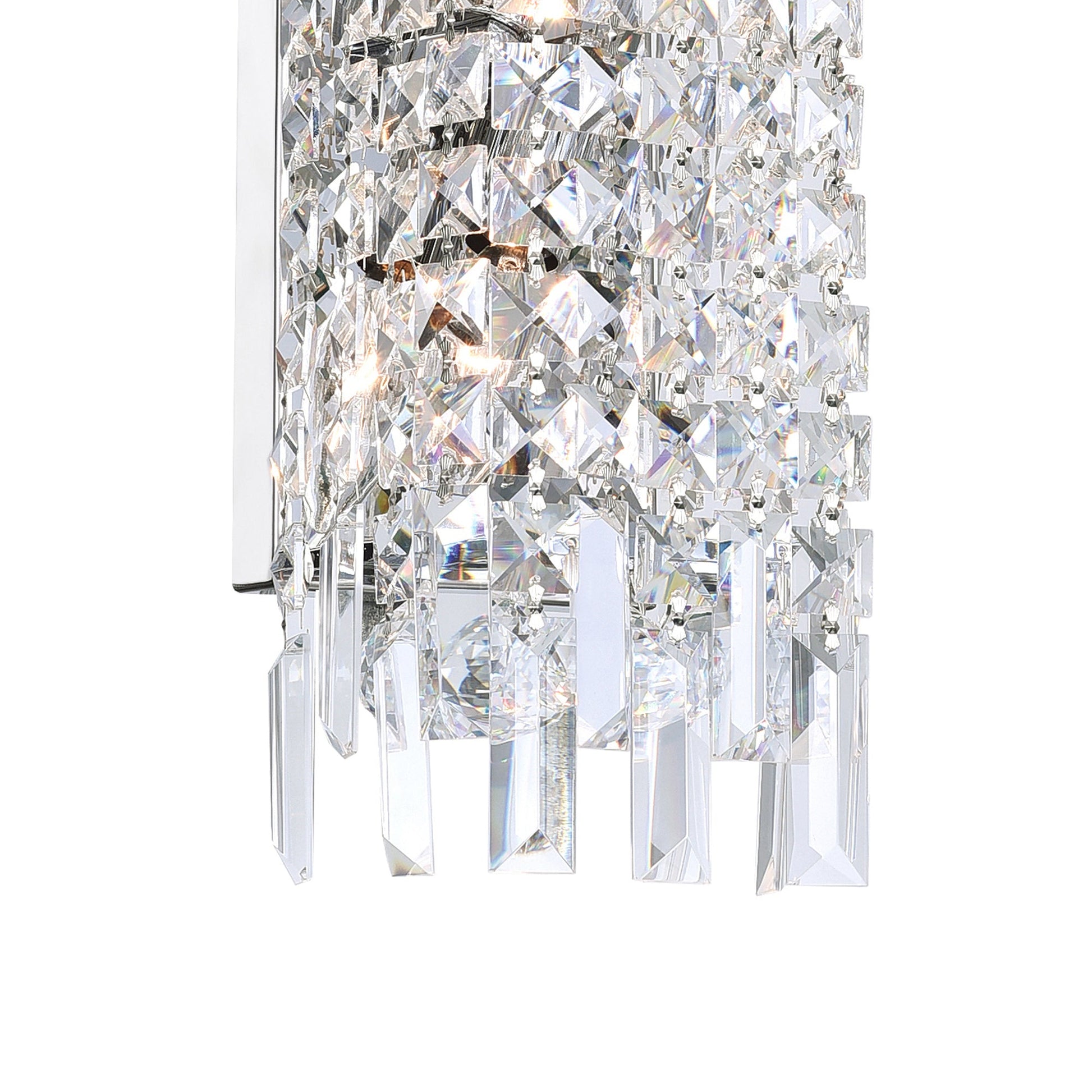 Colosseum 2 Light 5in Chrome Wall Sconce with Crystals - CWI Lighting
