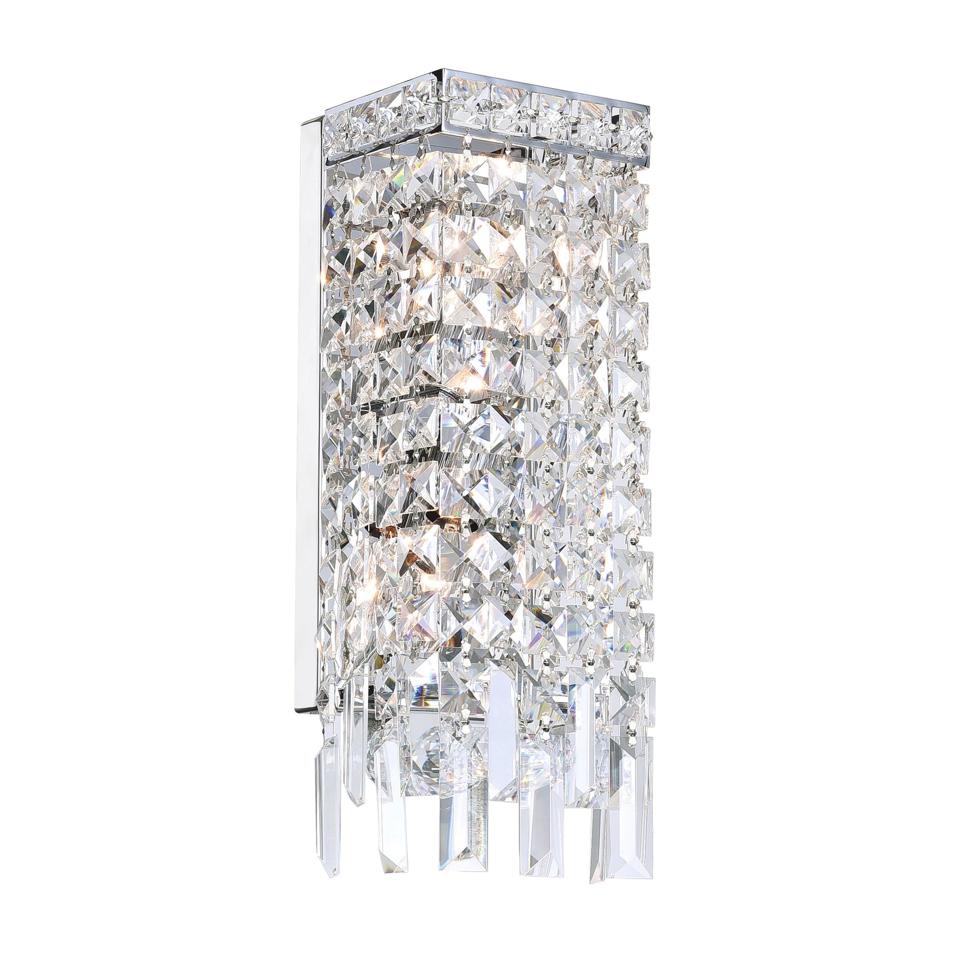 Colosseum 2 Light 5in Chrome Wall Sconce with Crystals - CWI Lighting