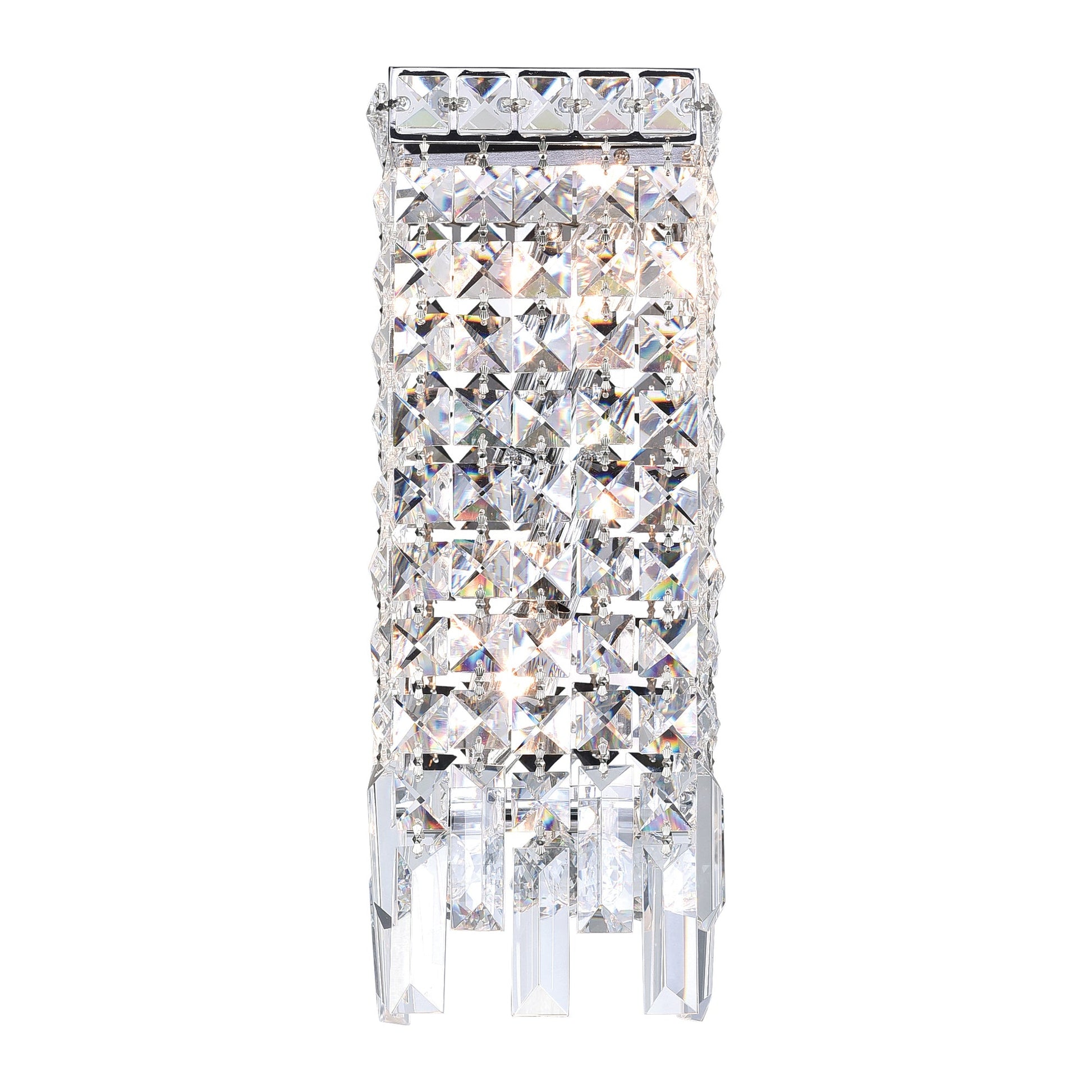 Colosseum 2 Light 5in Chrome Wall Sconce with Crystals - CWI Lighting
