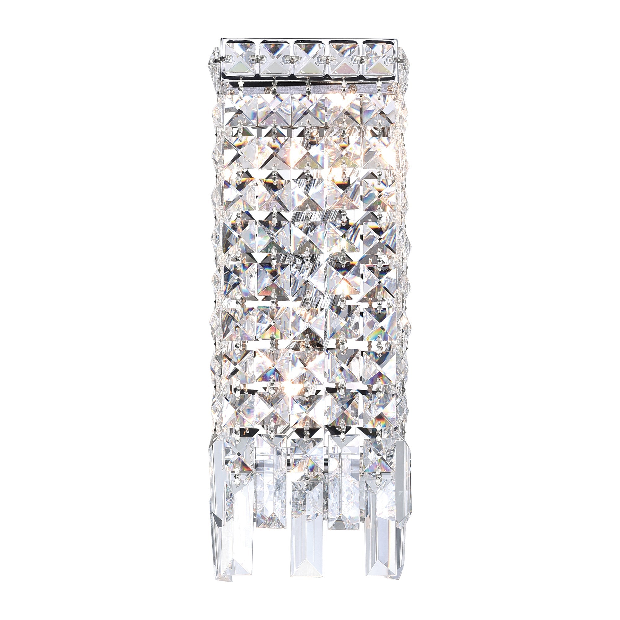 Colosseum 2 Light 5in Chrome Wall Sconce with Crystals - CWI Lighting