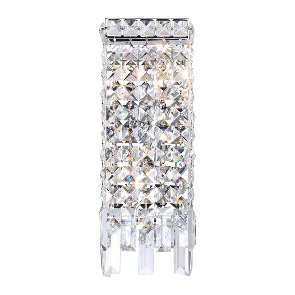 Colosseum 2 Light 5in Chrome Wall Sconce with Crystals - CWI Lighting