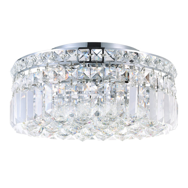 Colosseum 4 Light 12in Chrome Flush Mount with Crystals - CWI Lighting