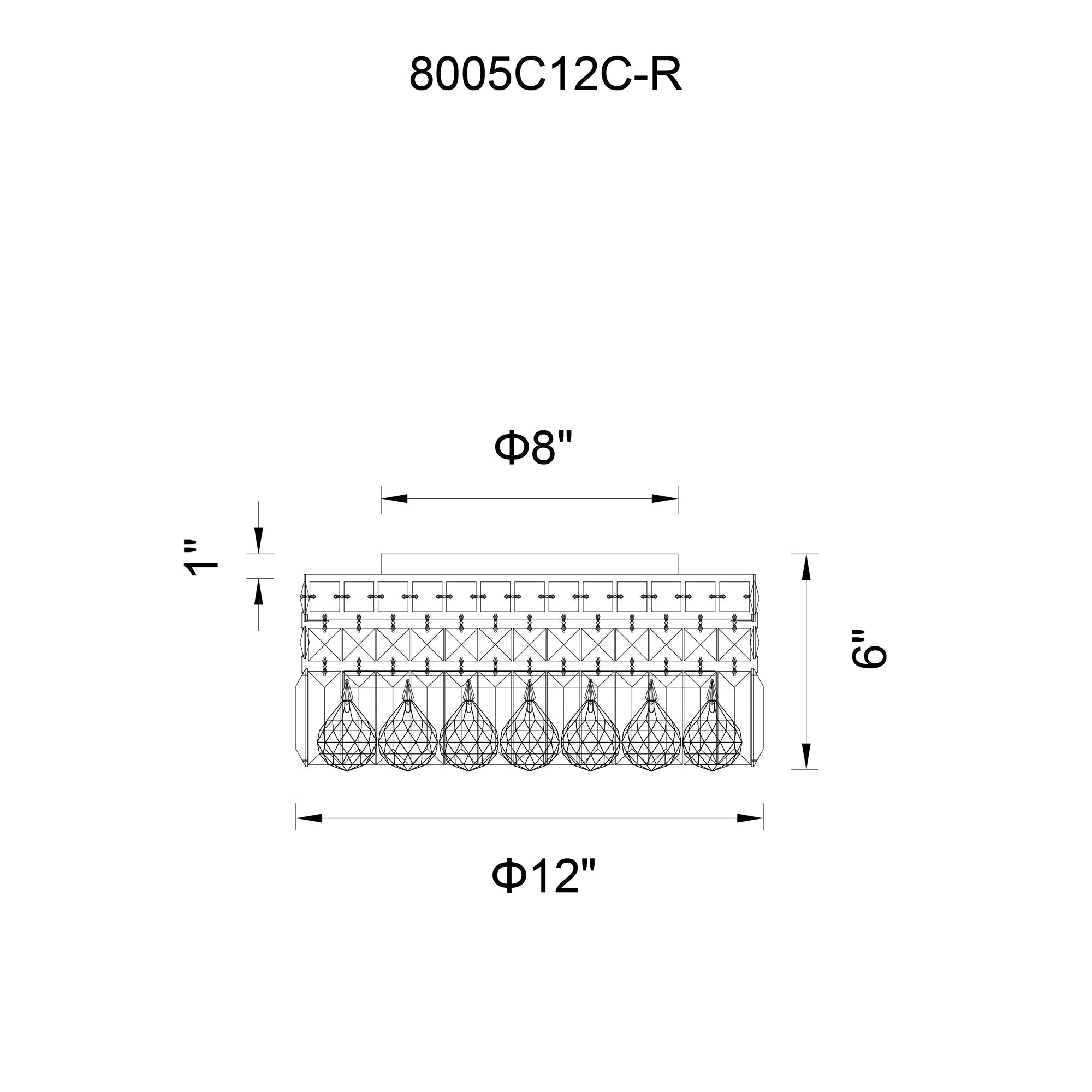 Colosseum 4 Light 12in Chrome Flush Mount with Crystals - CWI Lighting