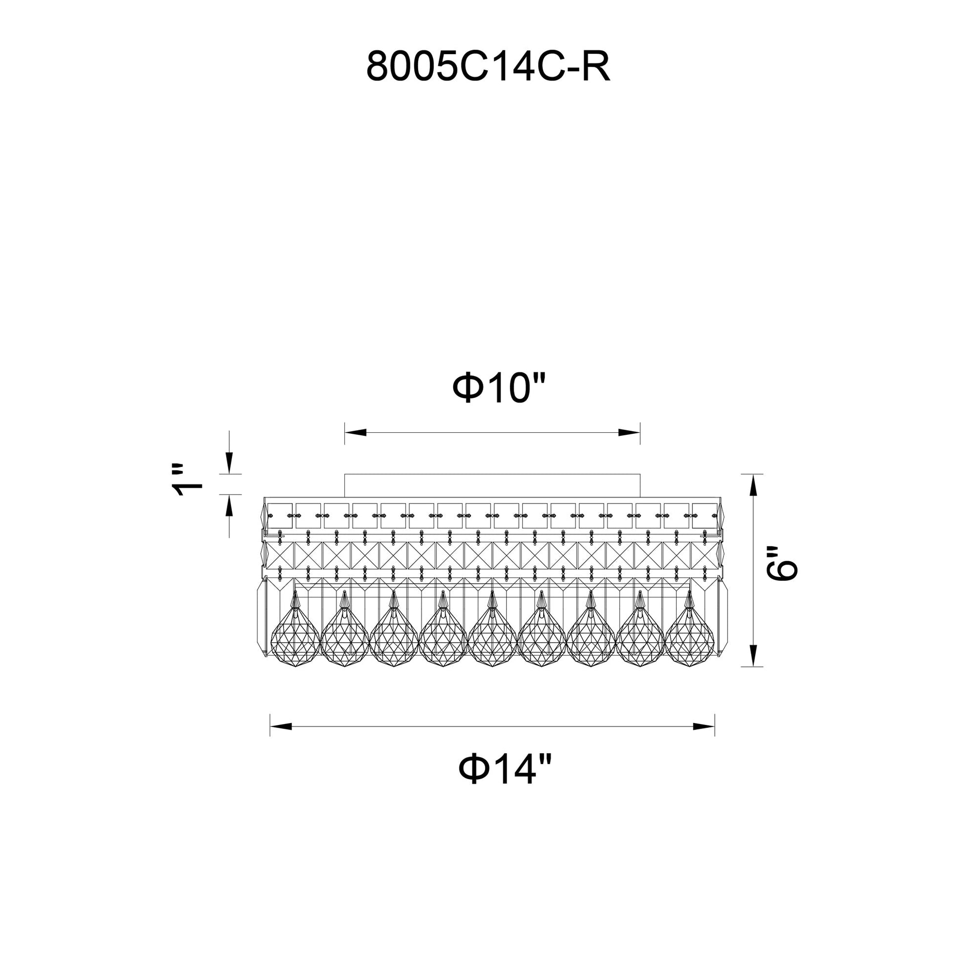 Colosseum 4 Light 14in Chrome Flush Mount with Crystals - CWI Lighting