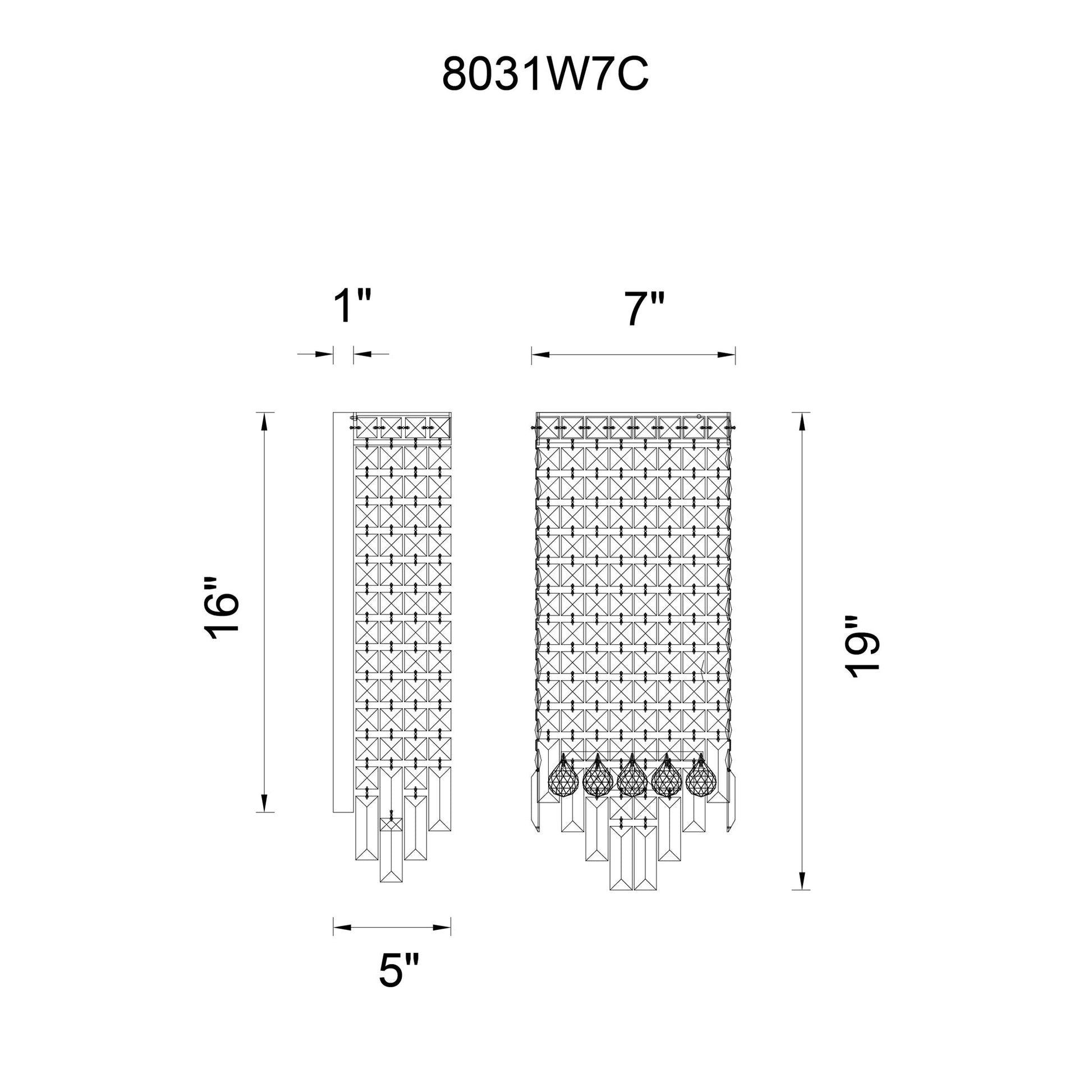 Colosseum 4 Light 5in Chrome Wall Sconce with Crystals - CWI Lighting