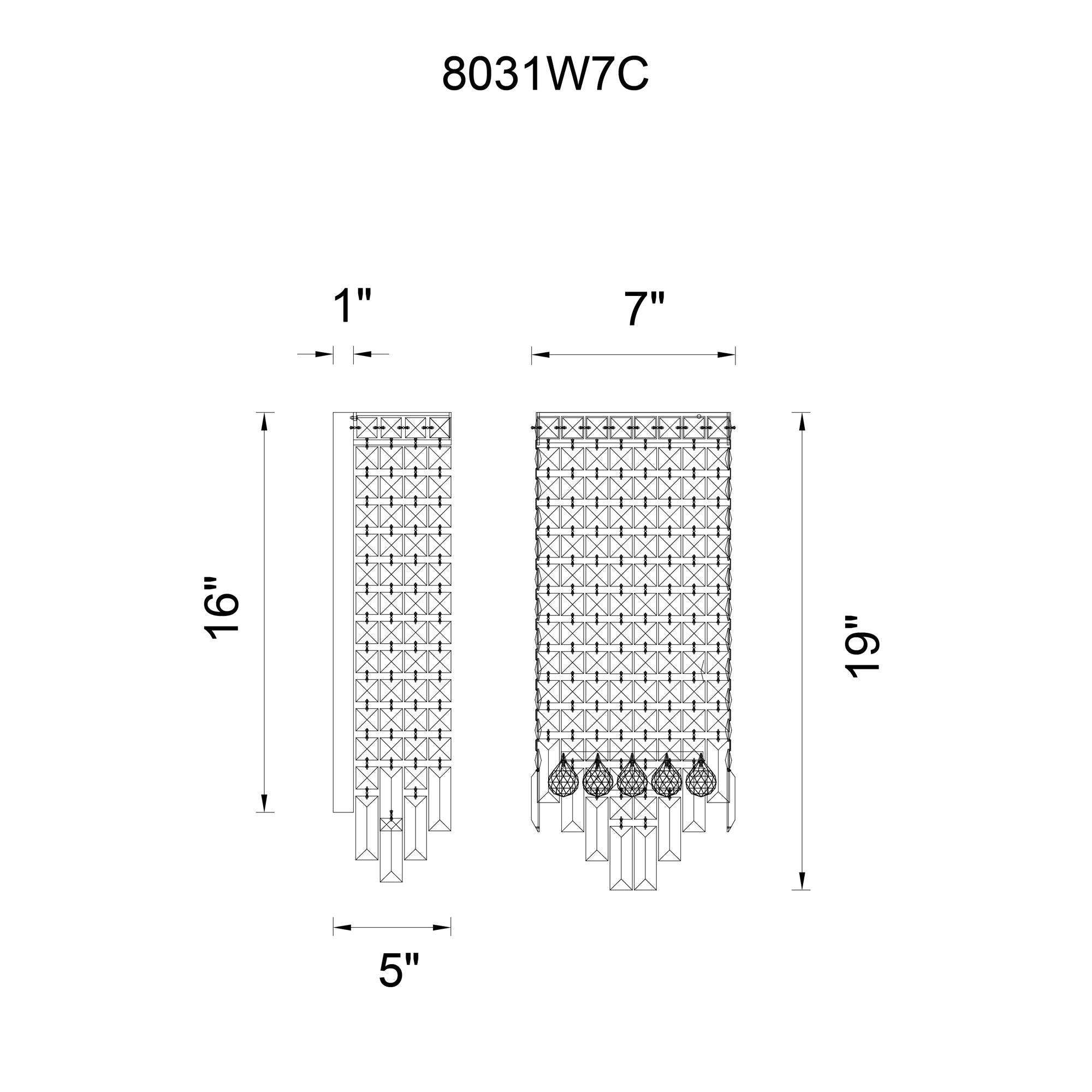 Colosseum 4 Light 5in Chrome Wall Sconce with Crystals - CWI Lighting