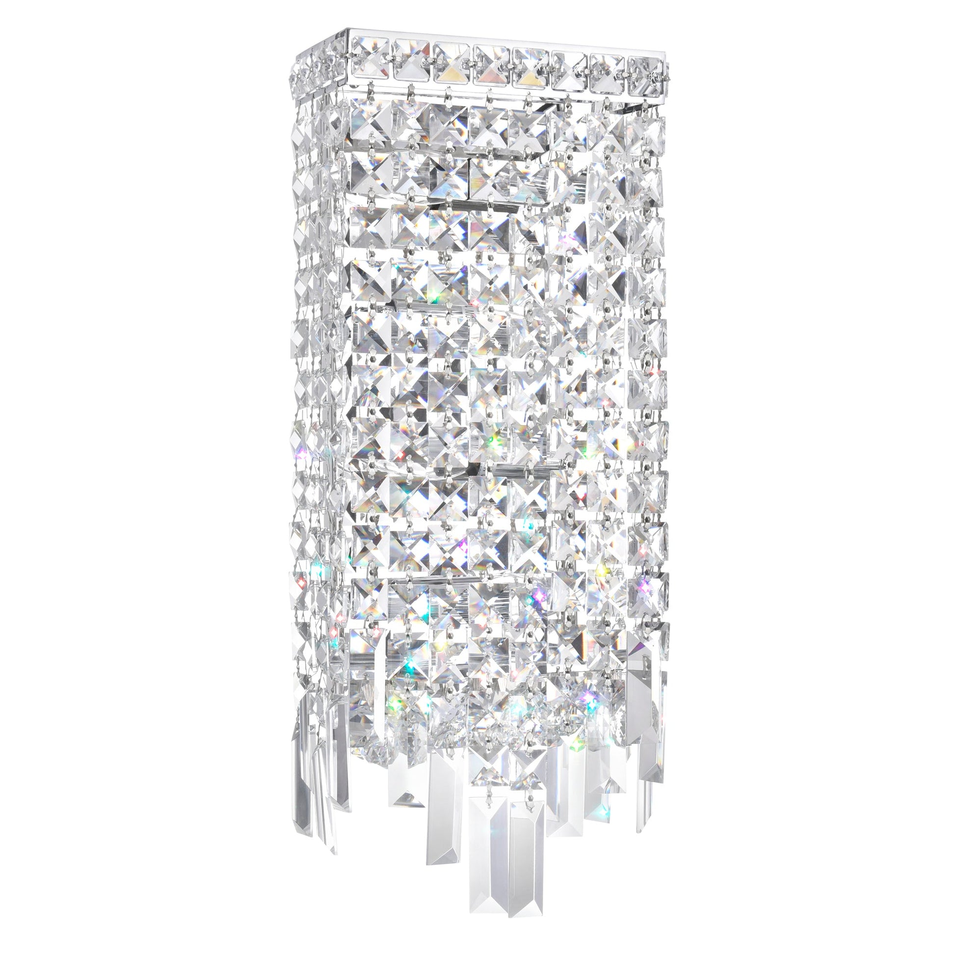 Colosseum 4 Light 5in Chrome Wall Sconce with Crystals - CWI Lighting