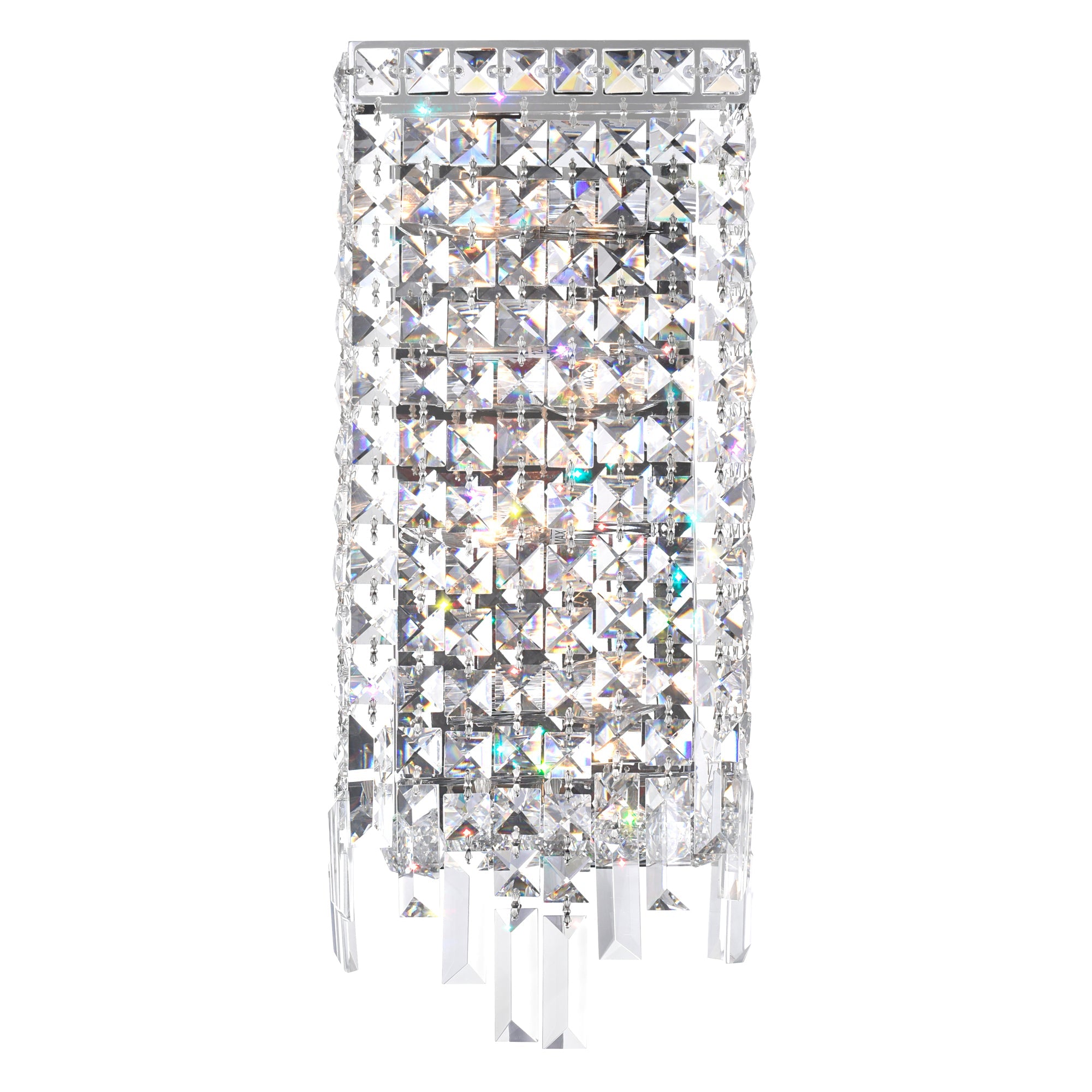 Colosseum 4 Light 5in Chrome Wall Sconce with Crystals - CWI Lighting