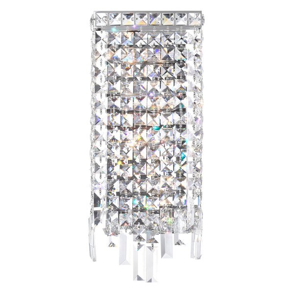 Colosseum 4 Light 5in Chrome Wall Sconce with Crystals - CWI Lighting